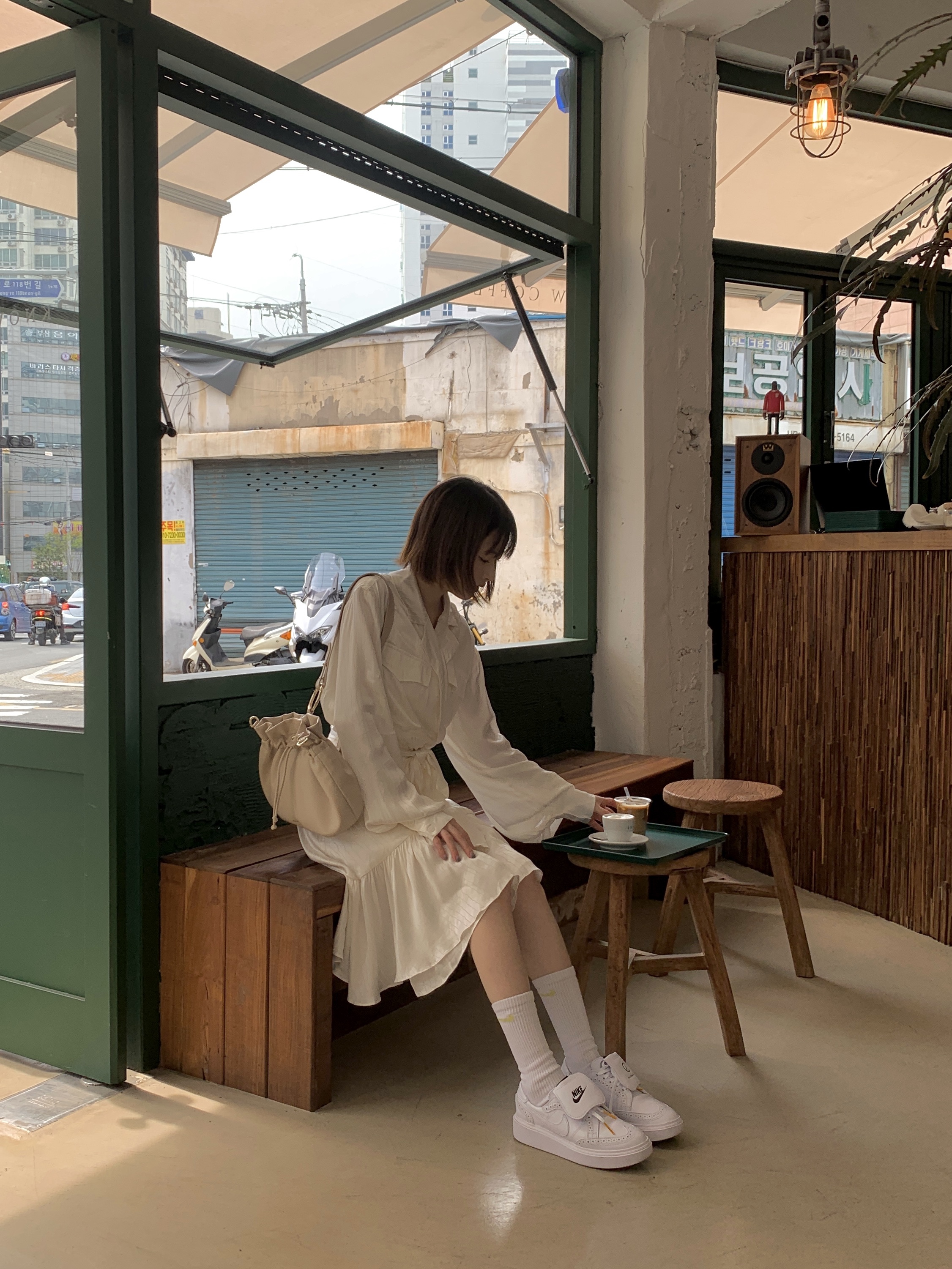 Nike x Peaceminusone Kwondo1 White 착용 스타일 - 2