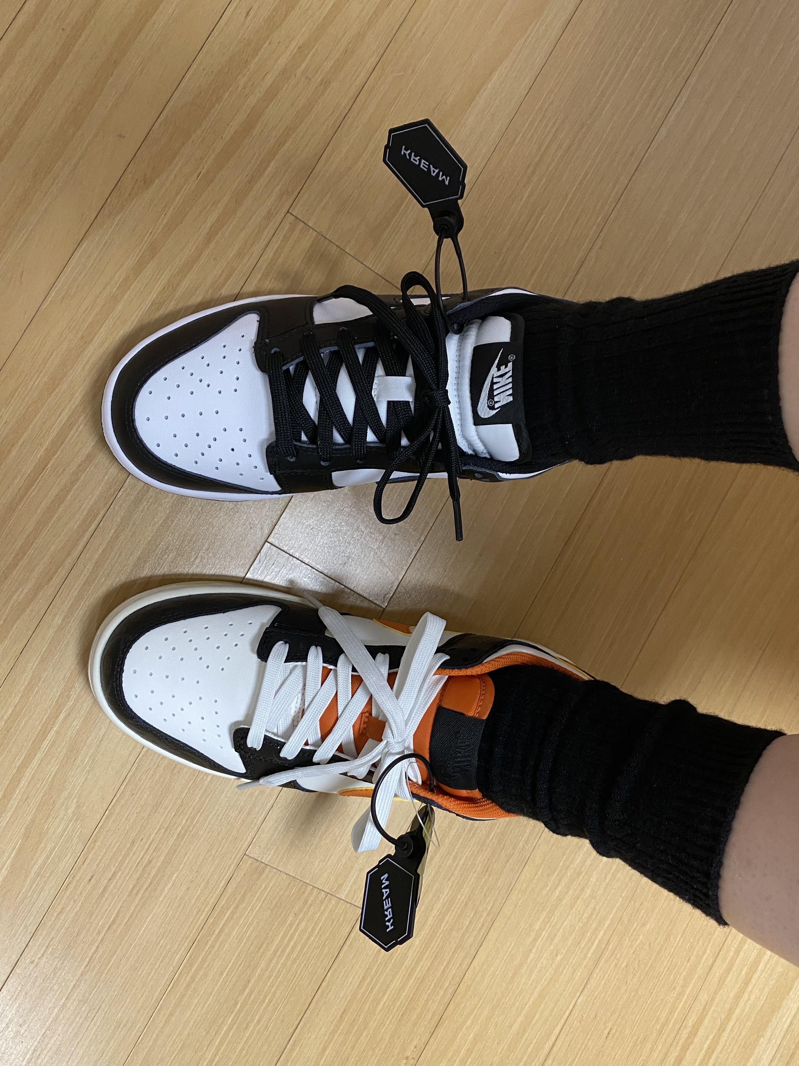 (W) Nike Dunk Low Black 착용 스타일 - 4