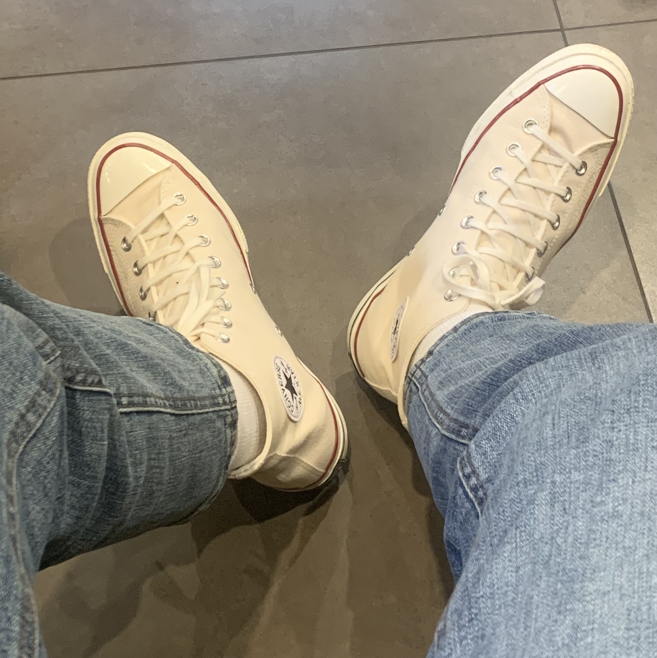 Converse Chuck 70 High Parchment 착용 스타일