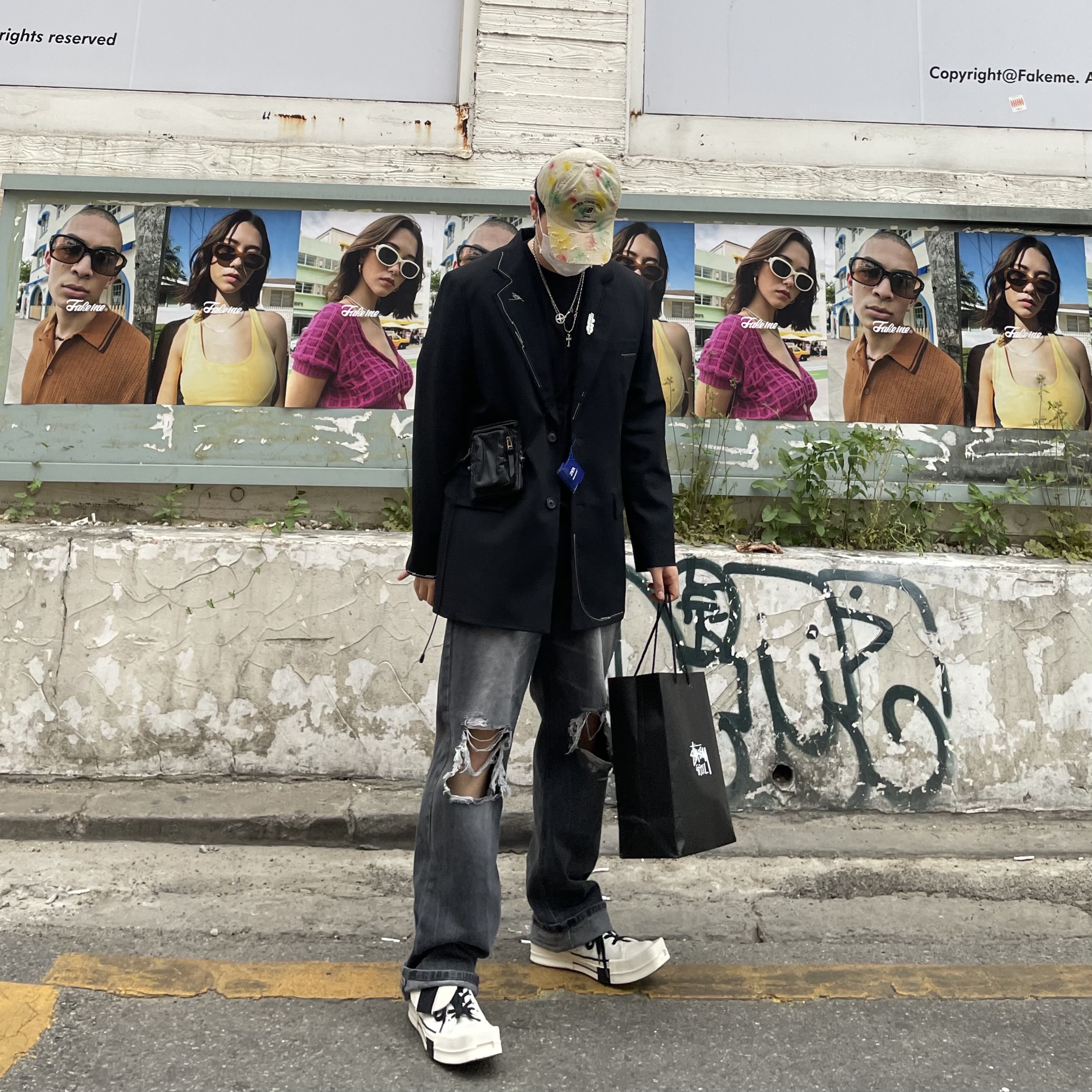 Converse x Drkshdw Turbodrk Chuck 70 Ox Lilly White, Zara x Ader Error Oversized Blazer Black 착용 스타일