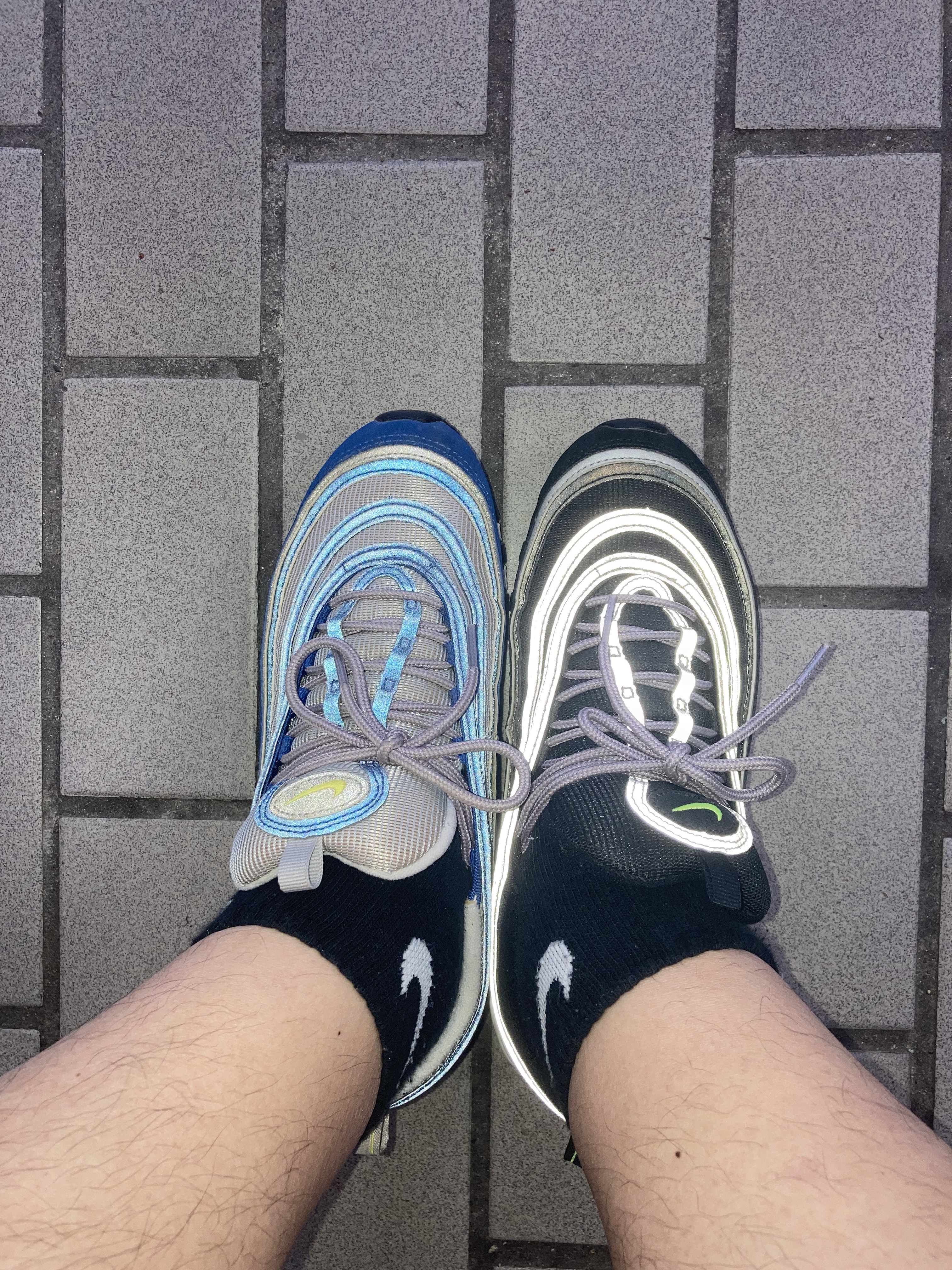 Nike Air Max 97 OG Black Volt Asia, Nike Air Max 97 OG Royal Neon 착용 스타일 - 3