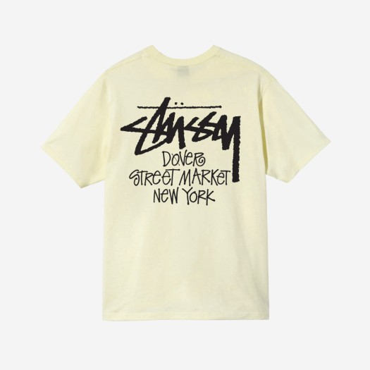 스투시 스탁 도버 스트리트 마켓 뉴욕 티셔츠 페일 옐로우 2021