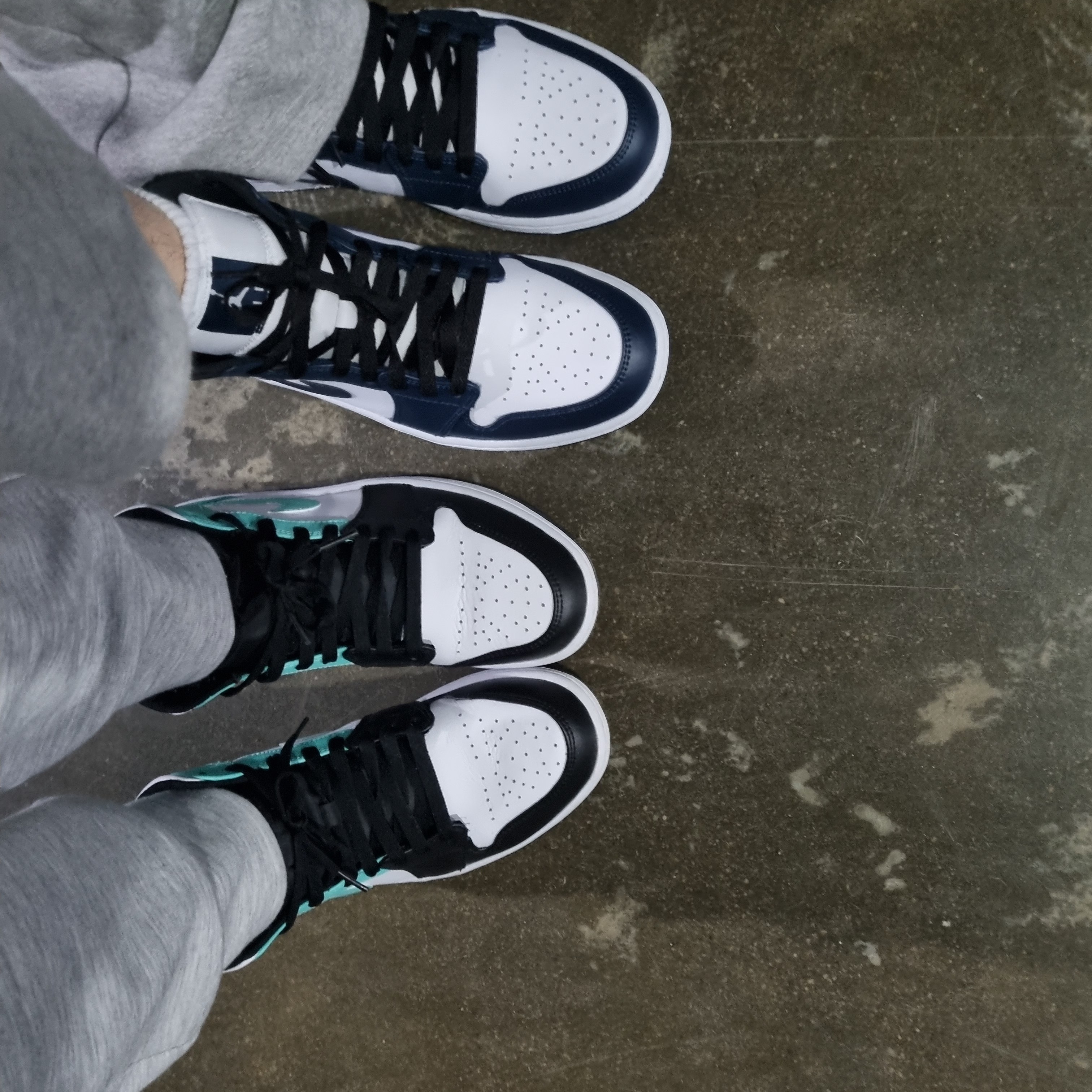 Jordan 1 Mid Tropical Twist, Jordan 1 Mid Dark Teal 착용 스타일 - 1