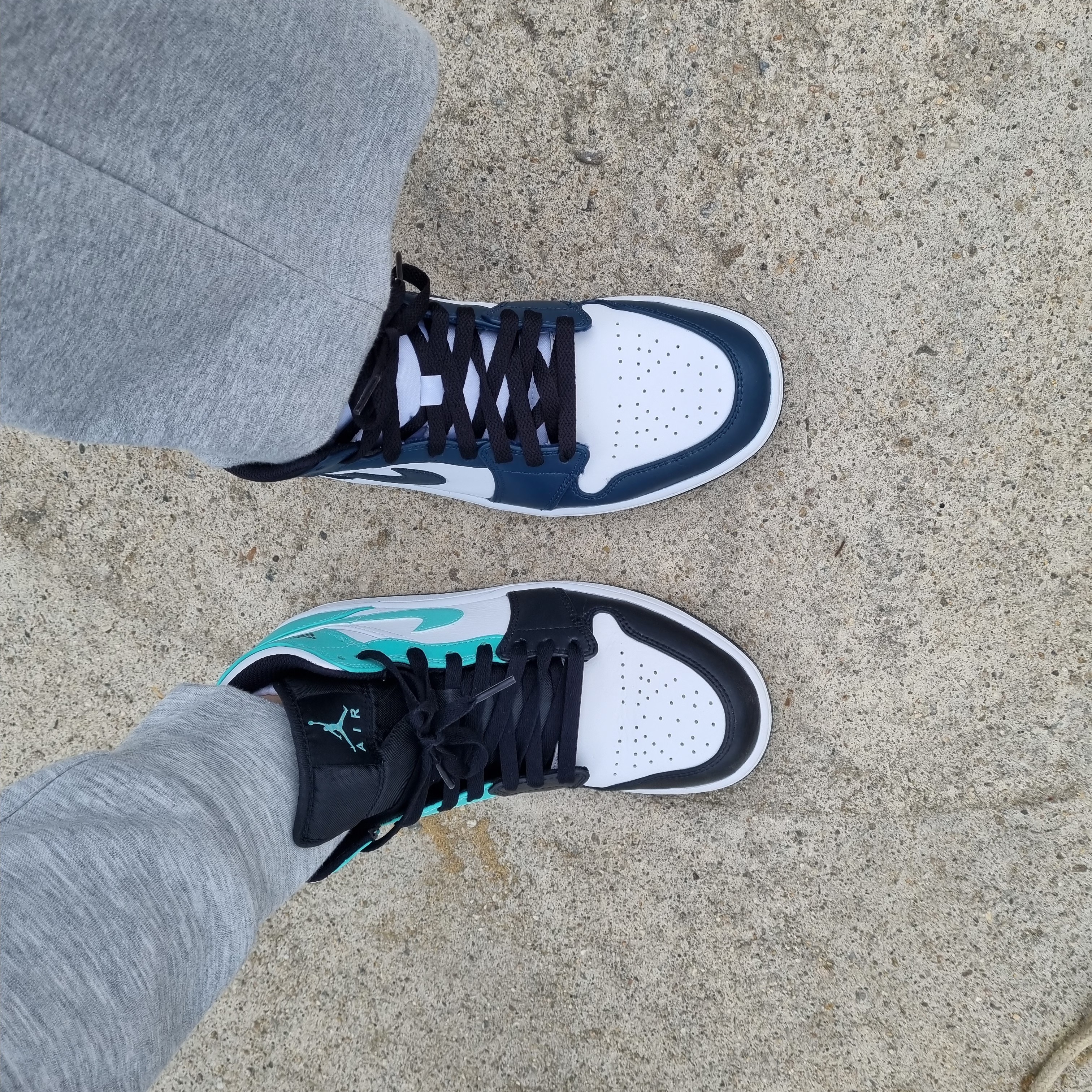 Jordan 1 Mid Tropical Twist, Jordan 1 Mid Dark Teal 착용 스타일 - 2