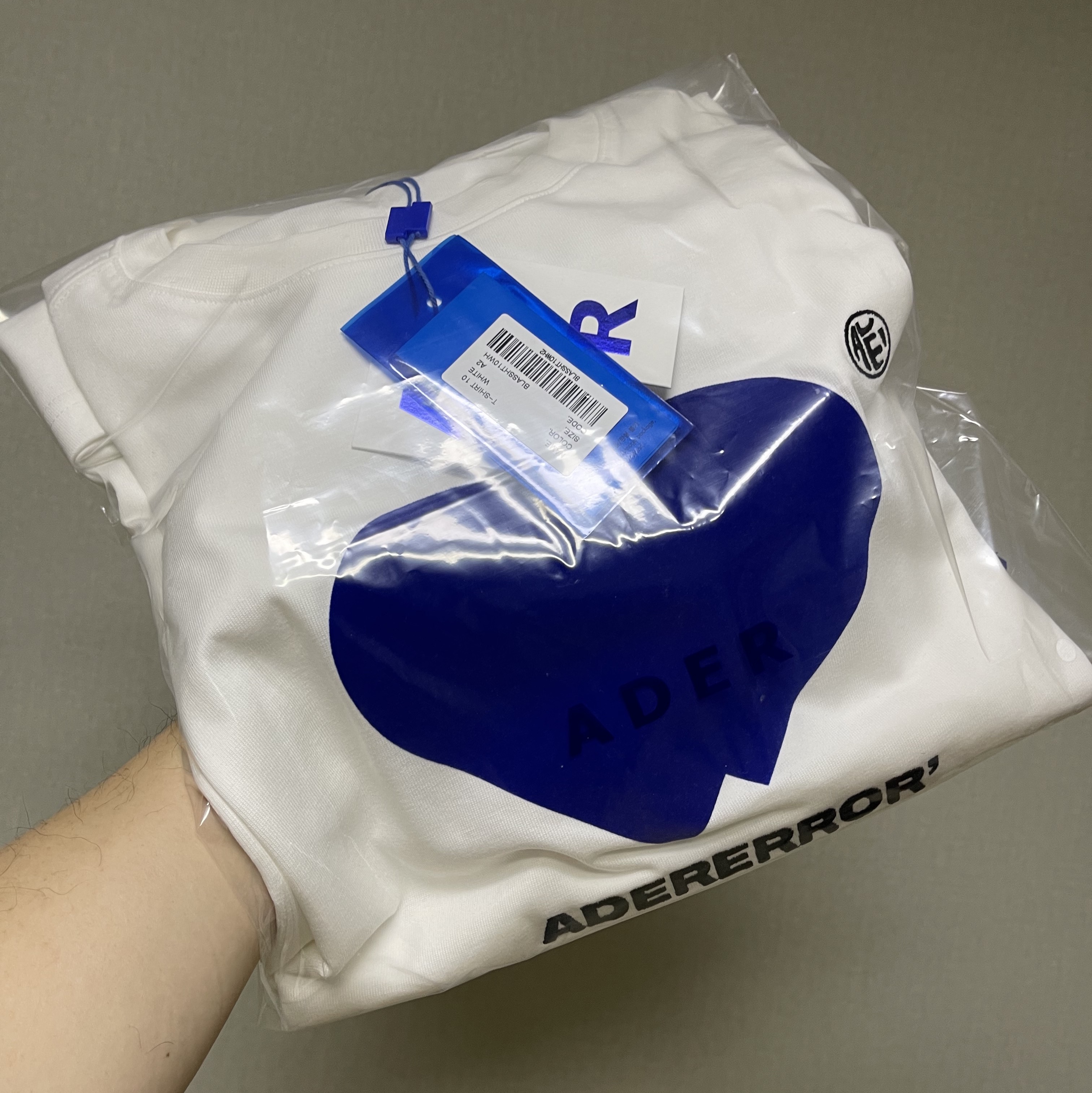 Ader Error Twin Heart Logo T-Shirt White 착용 스타일