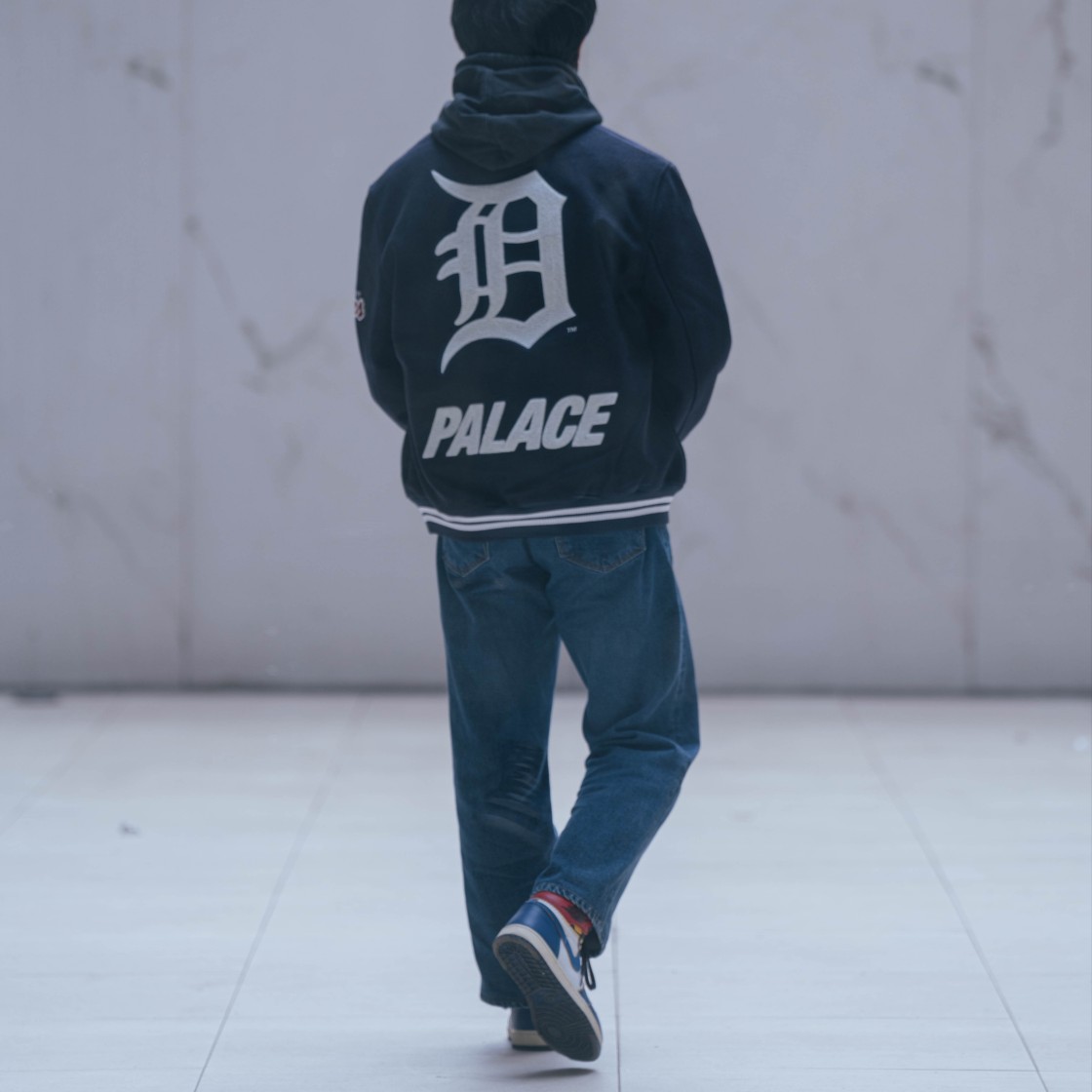 Palace x Detroit Tigers New Era Wool Stadium Jacket Navy