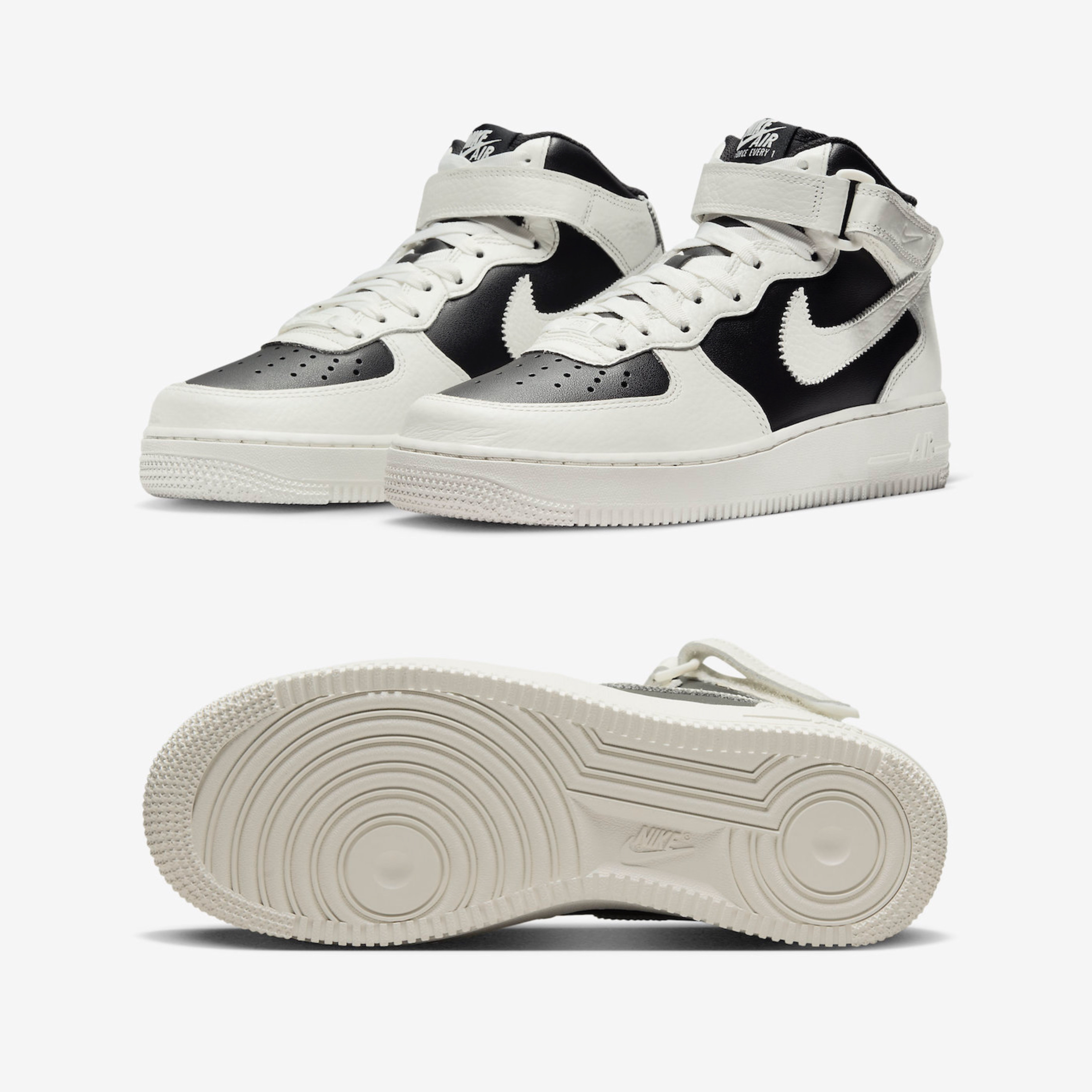(W) Nike Dunk High Black and White, Nike Dunk High Retro Black and White 착용 스타일 - 2