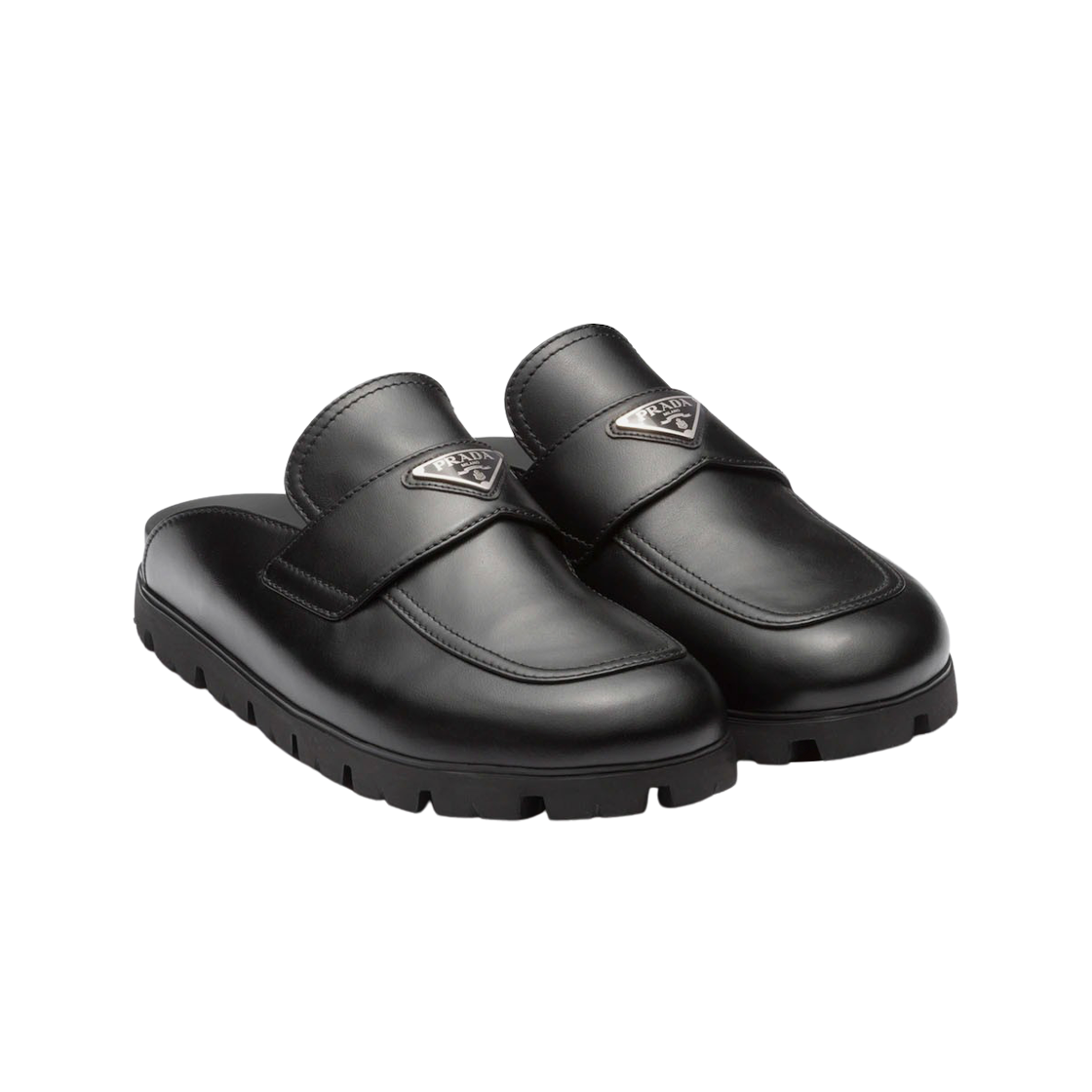 프라다 레더 사보 블랙(Prada Leather Sabots Black) - 2