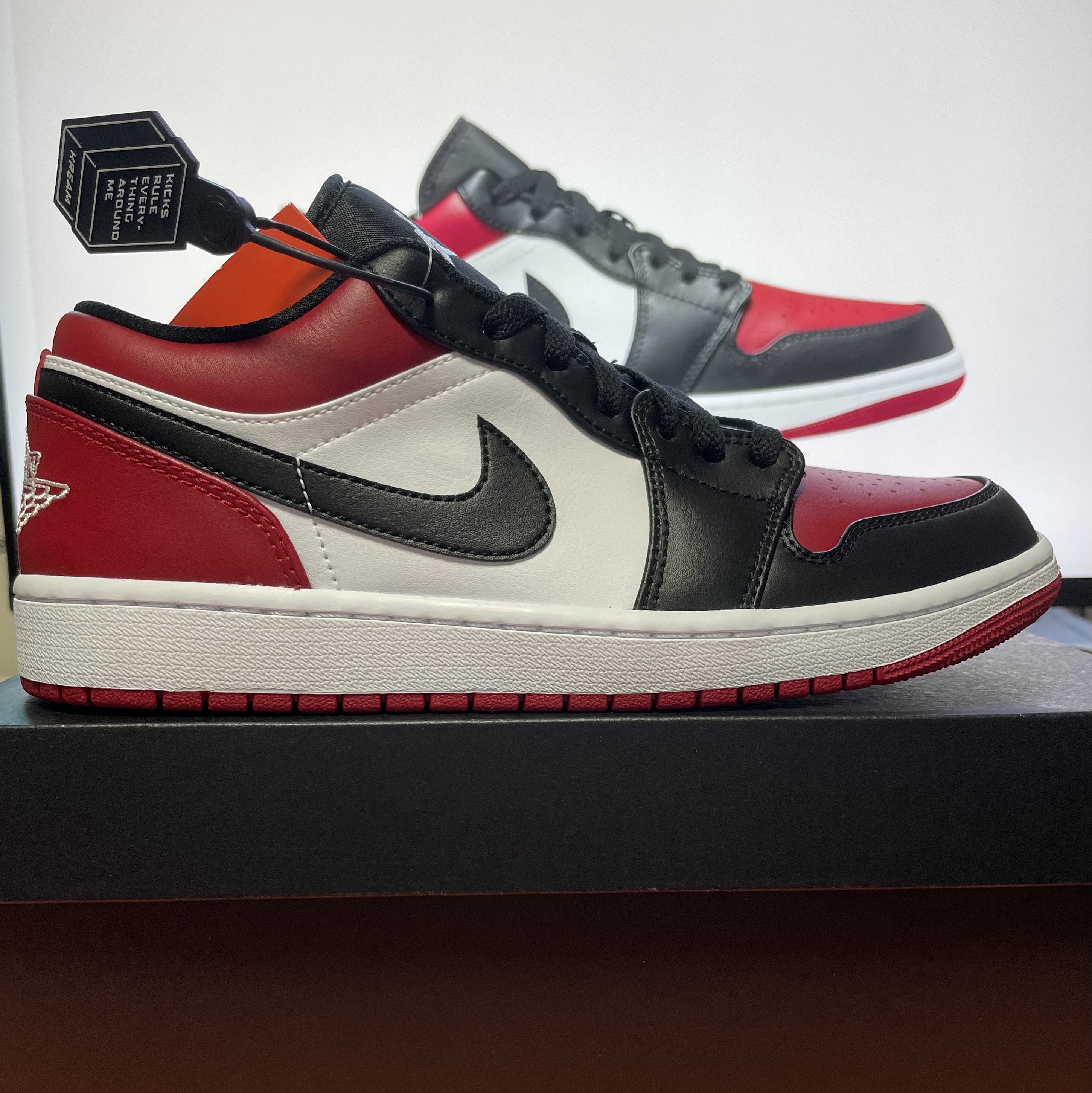 Jordan 1 Low Bred Toe 착용 스타일 - 1