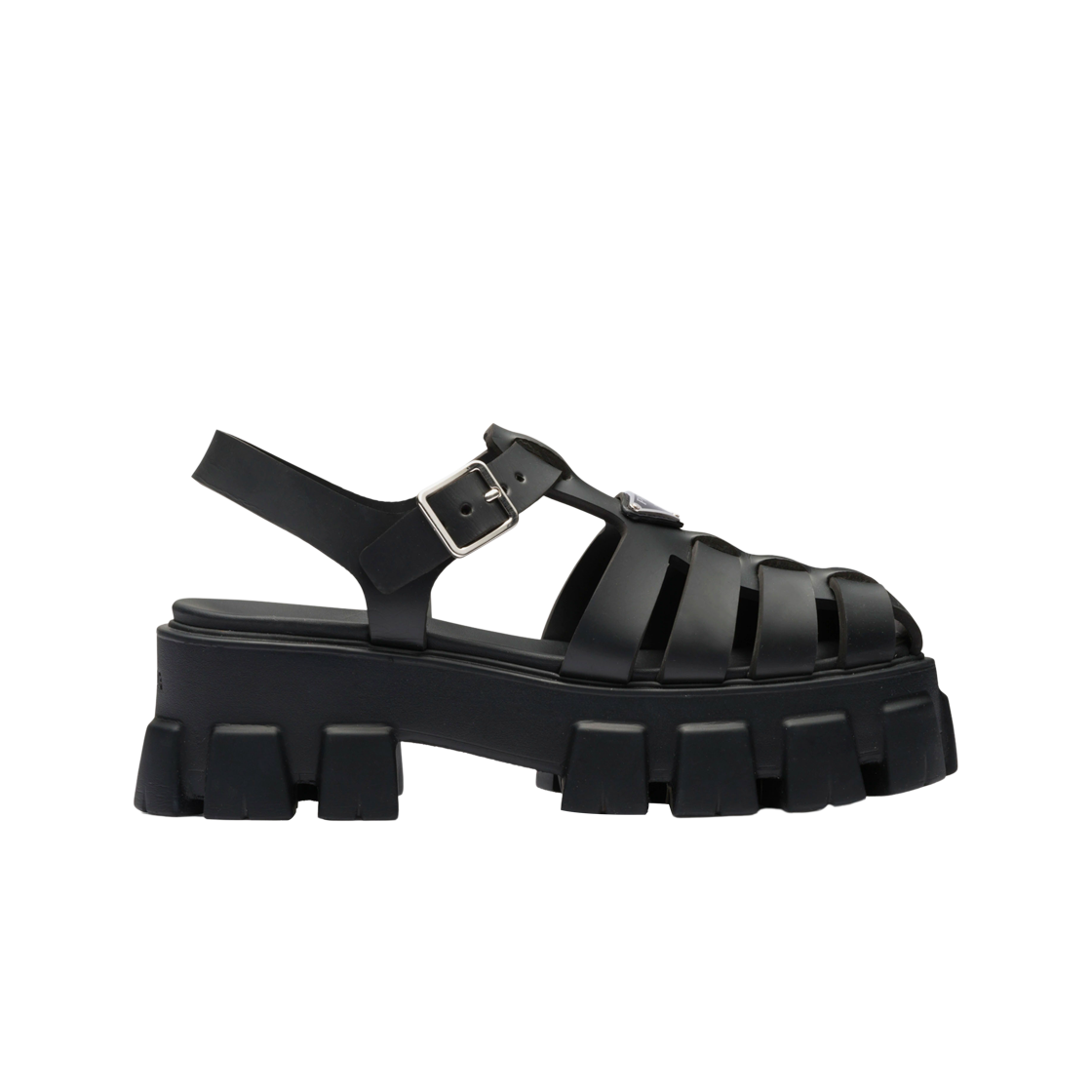 (W) 프라다 러버 샌들 블랙((W) Prada Rubber Sandal Black)