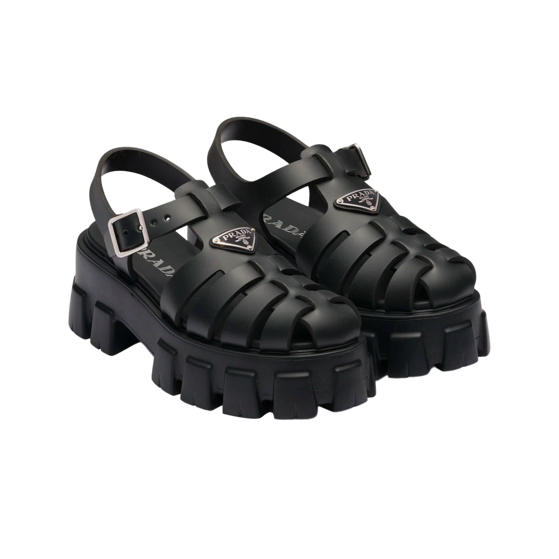 PRADA|SANDALS (1XZ770 3LKK F0002) W) 프라다 러버 샌들 블랙 | Prada | KREAM