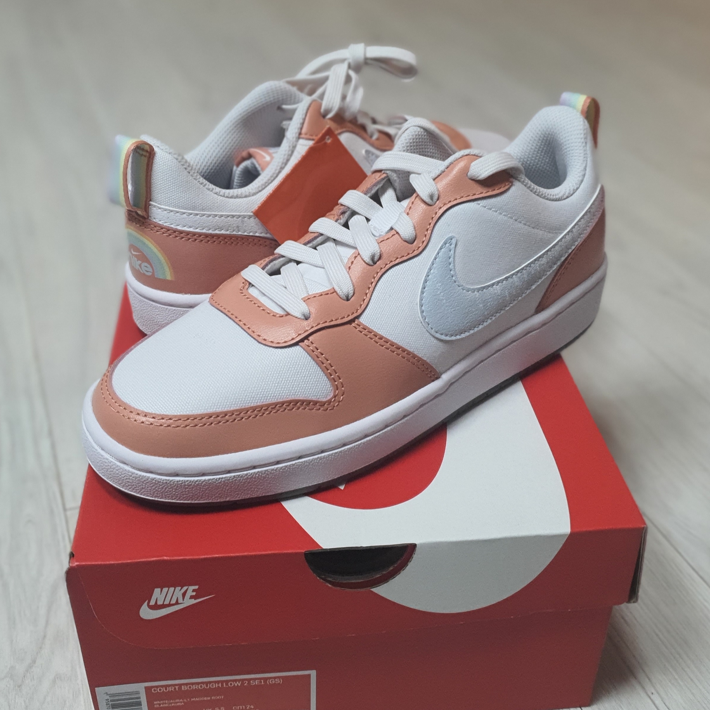 (GS) Nike Court Borough 2 SE1 Light Madder Root 착용 스타일