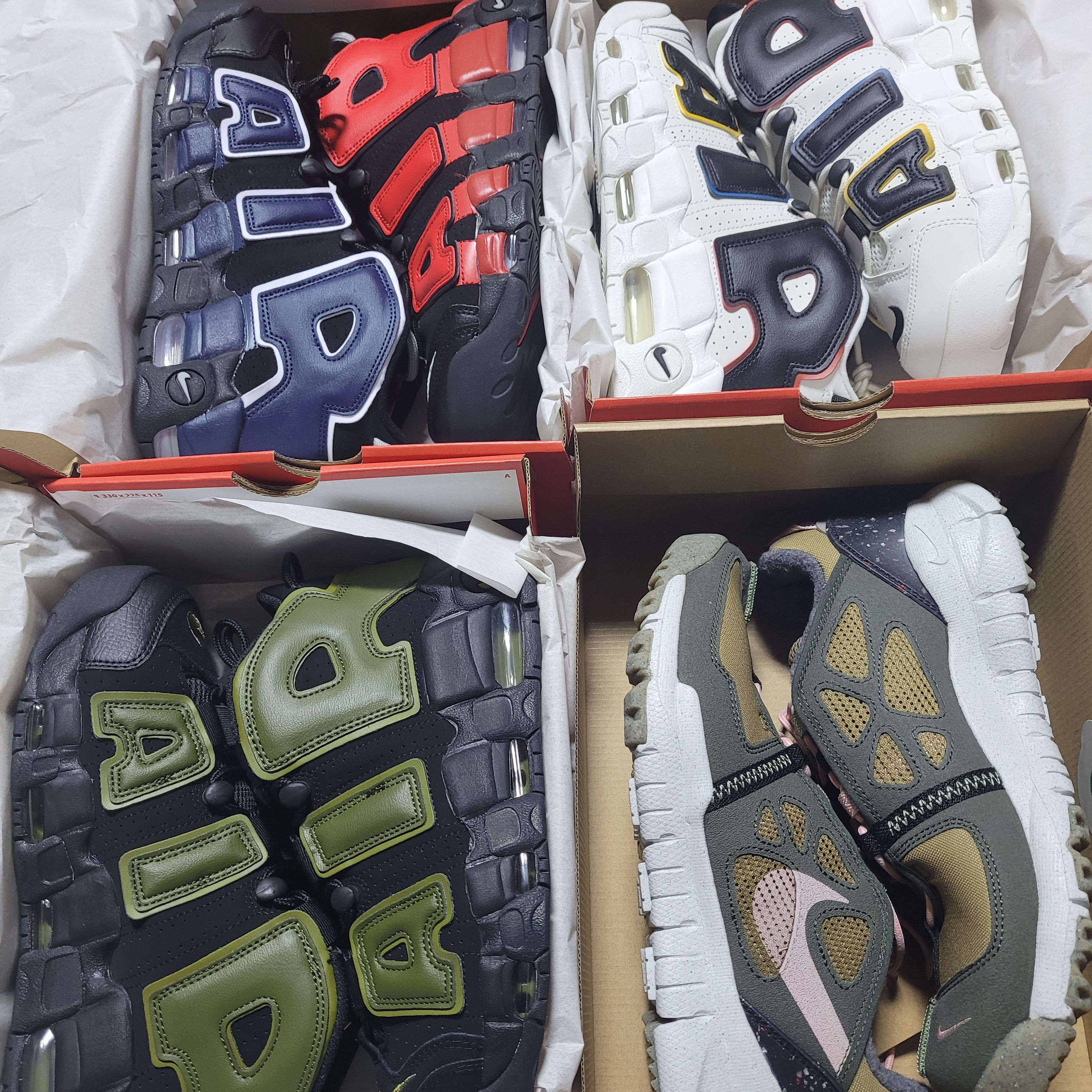 Nike Air More Uptempo 96 Black University Red, Nike Air More Uptempo 96 Trading Cards 착용 스타일