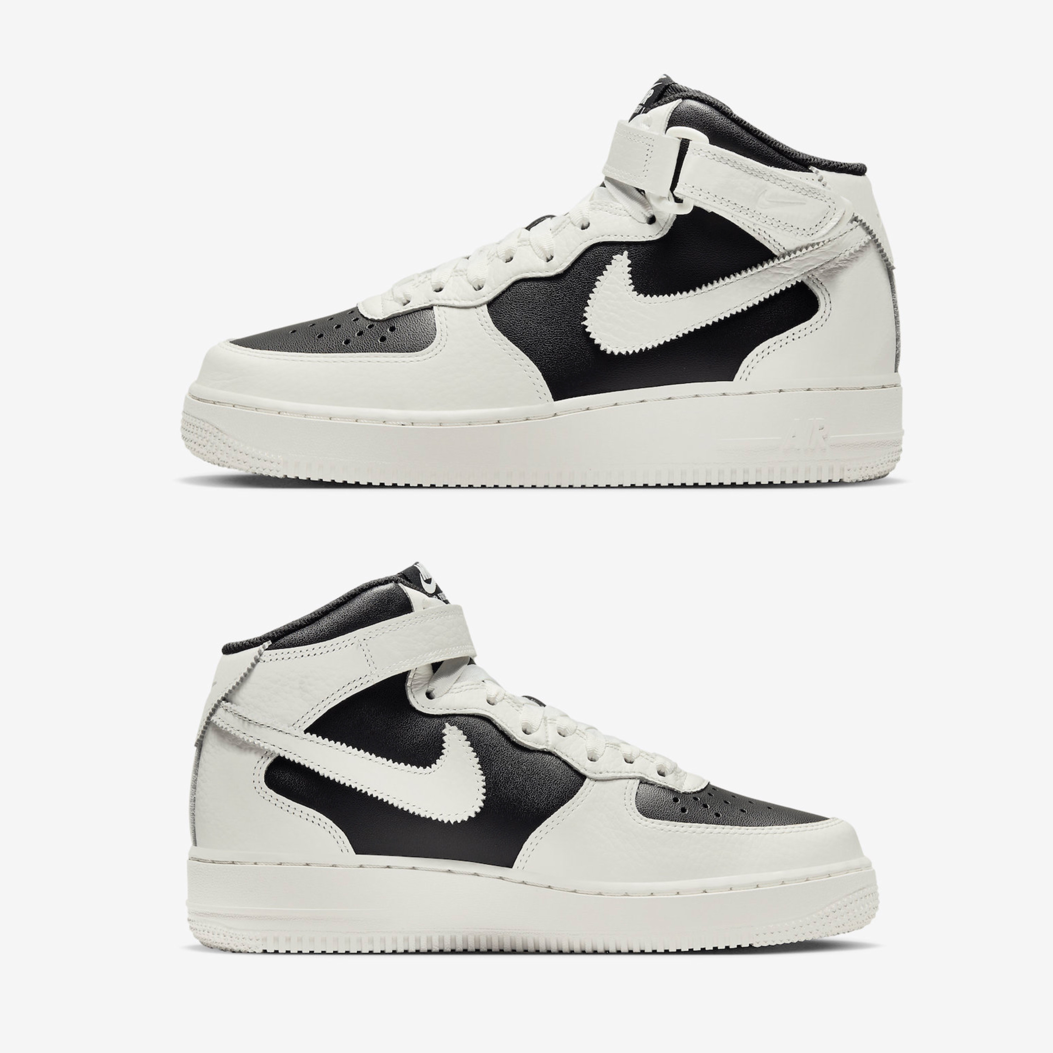 (W) Nike Dunk High Black and White, Nike Dunk High Retro Black and White 착용 스타일 - 3
