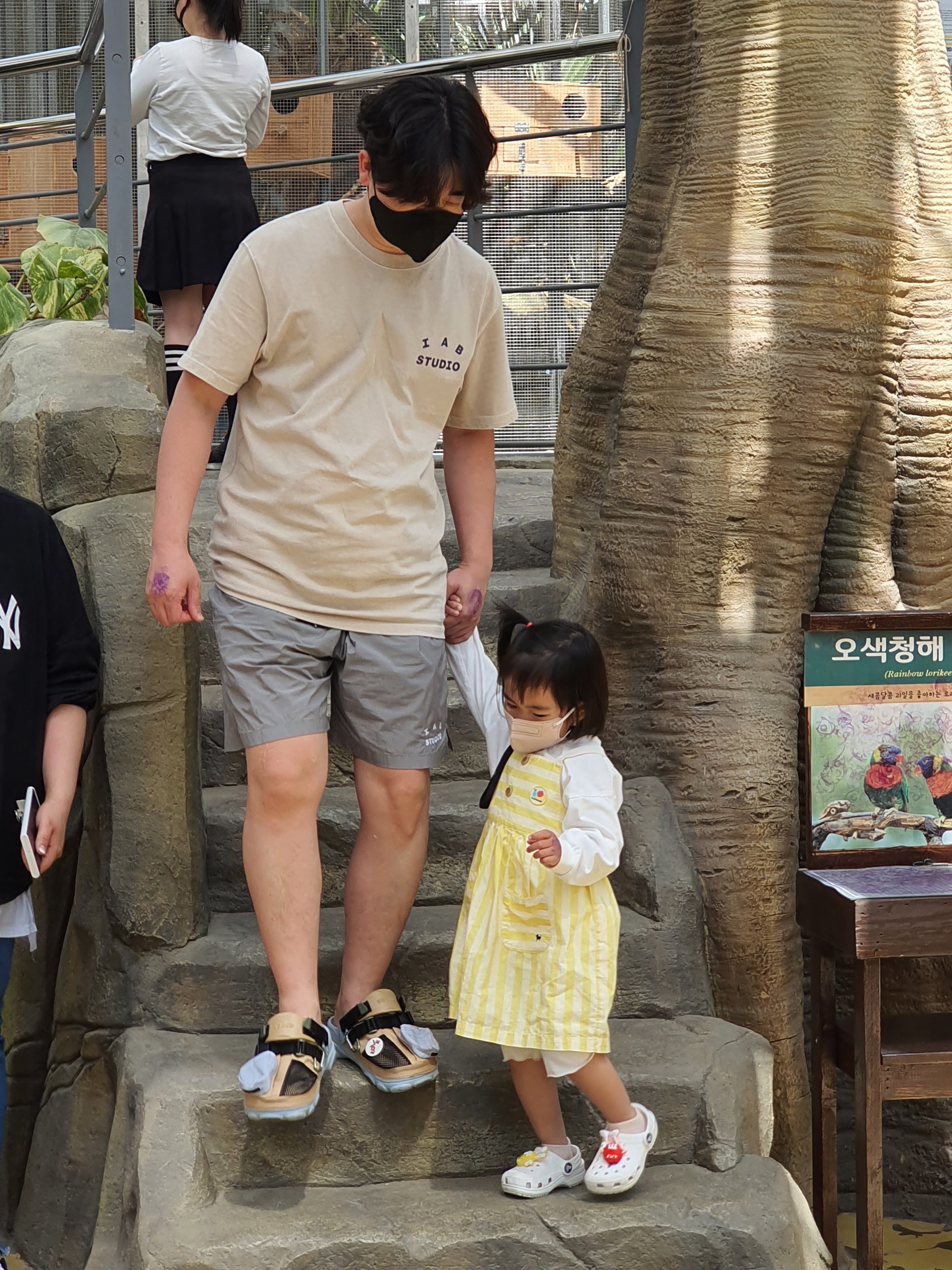 IAB Studio Pigment T-Shirt Oatmeal, IAB Studio Woven Shorts Gray 착용 스타일 - 1