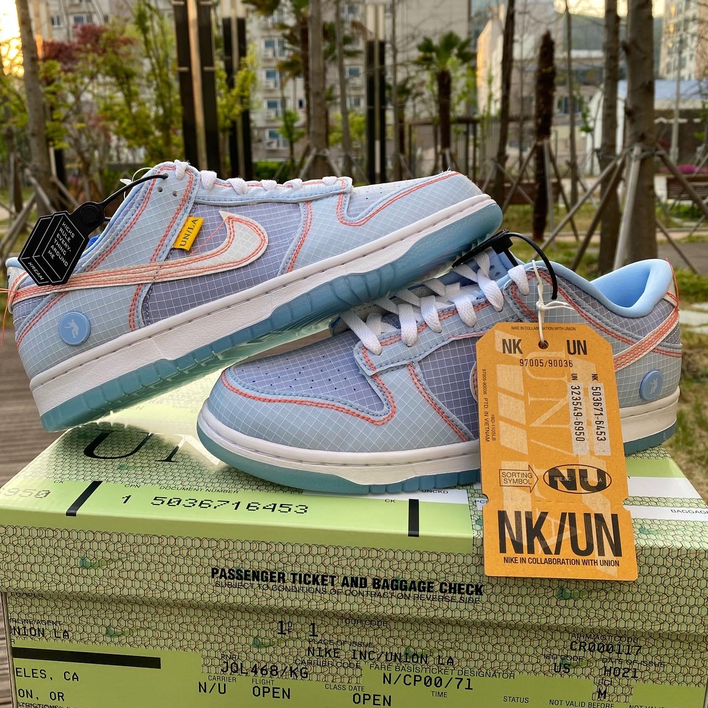Nike Dunk Low Retro PRM Vast Grey, Jordan 1 Mid Blue Mint 착용 스타일 - 3