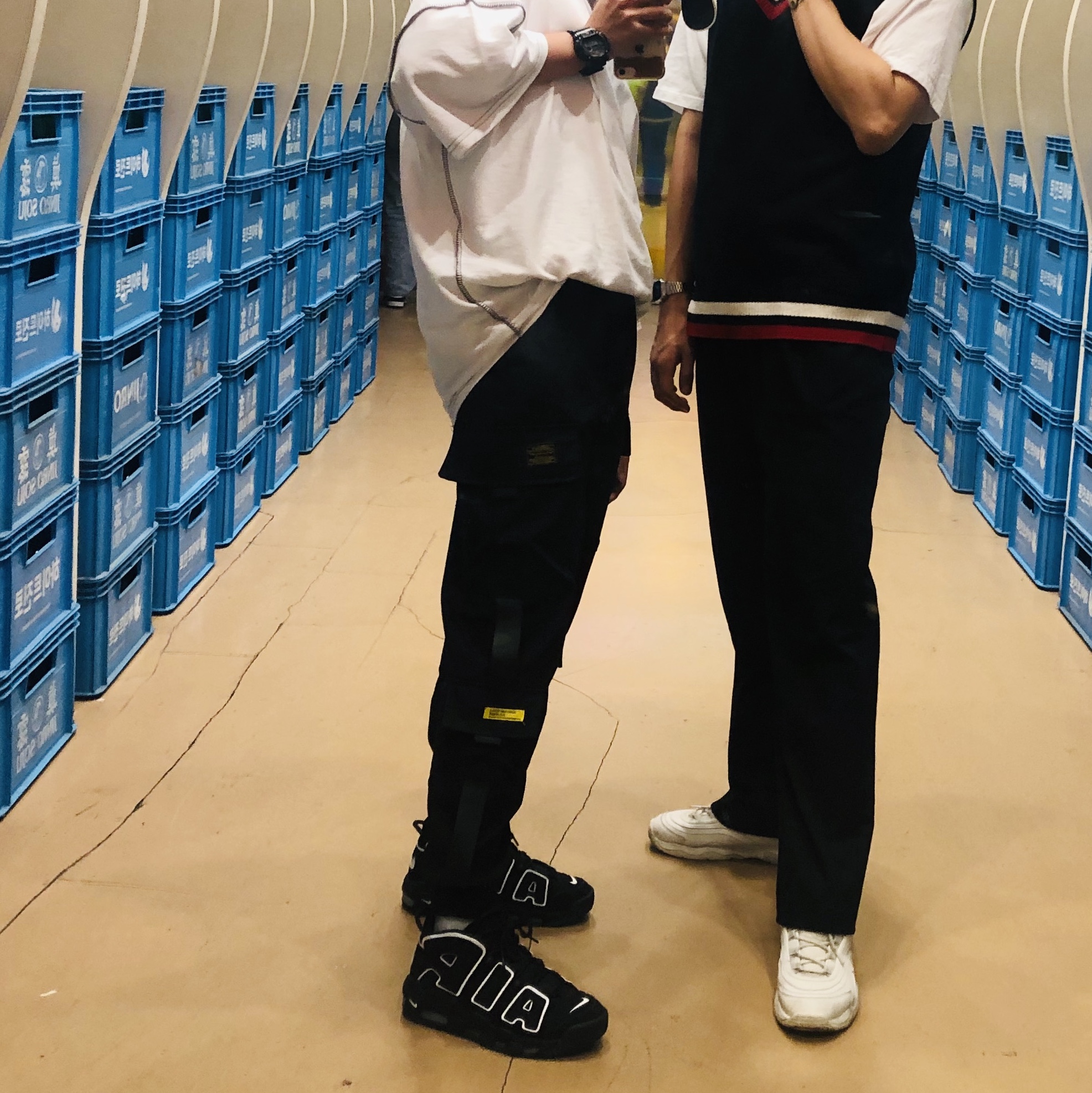 Nike Air More Uptempo Black White 2020 착용 스타일