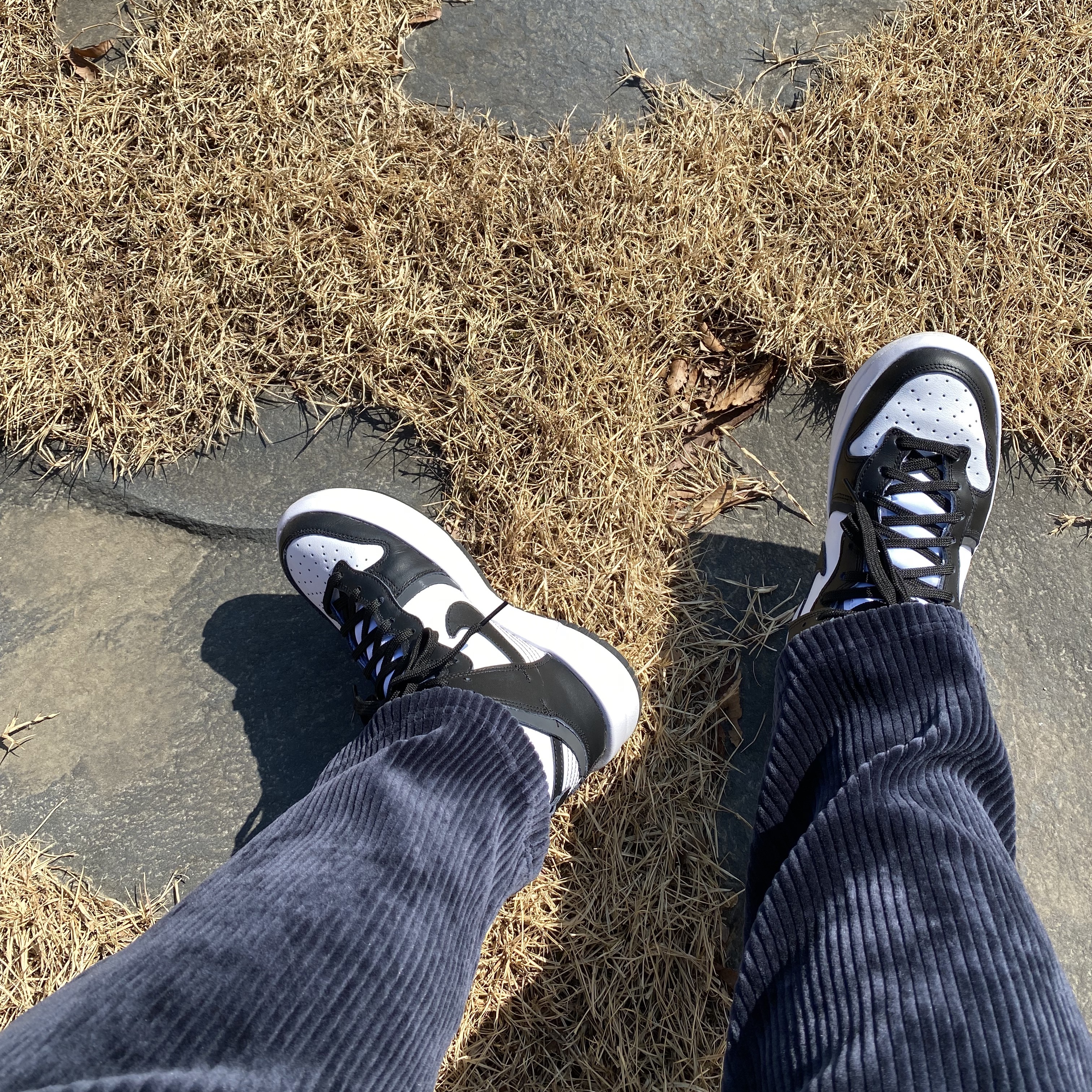 (W) Nike Dunk High Up Black and White 착용 스타일
