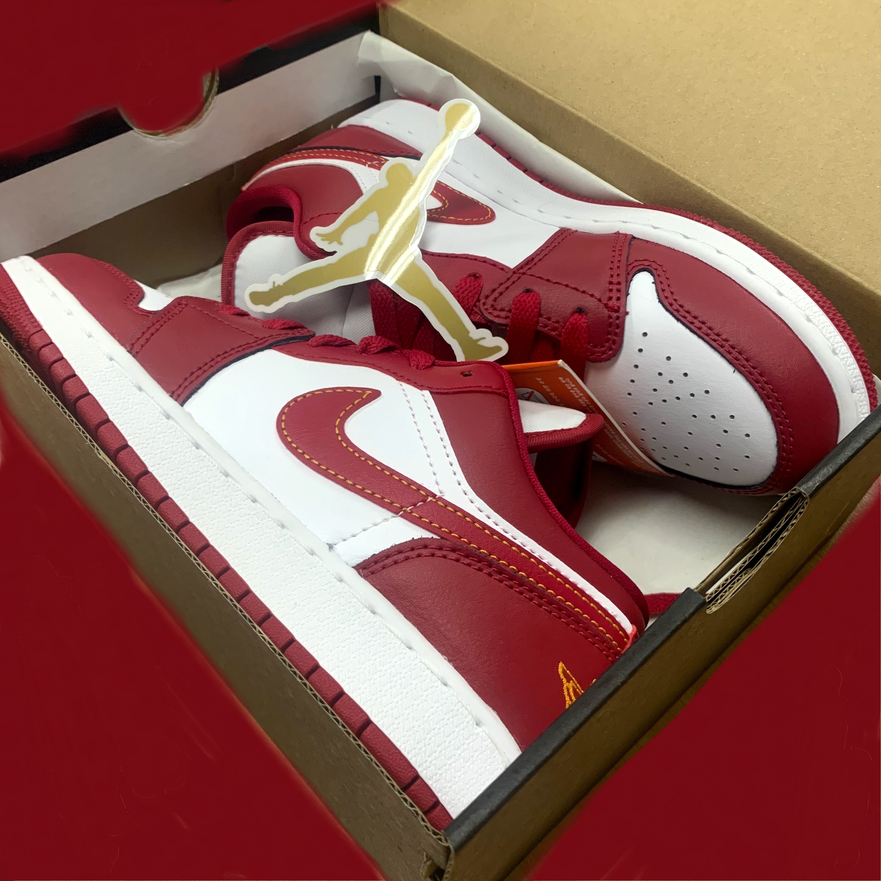 (GS) Jordan 1 Low Cardinal Red 착용 스타일