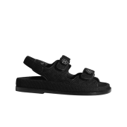 (W) Chane Sandals Fabric & Black