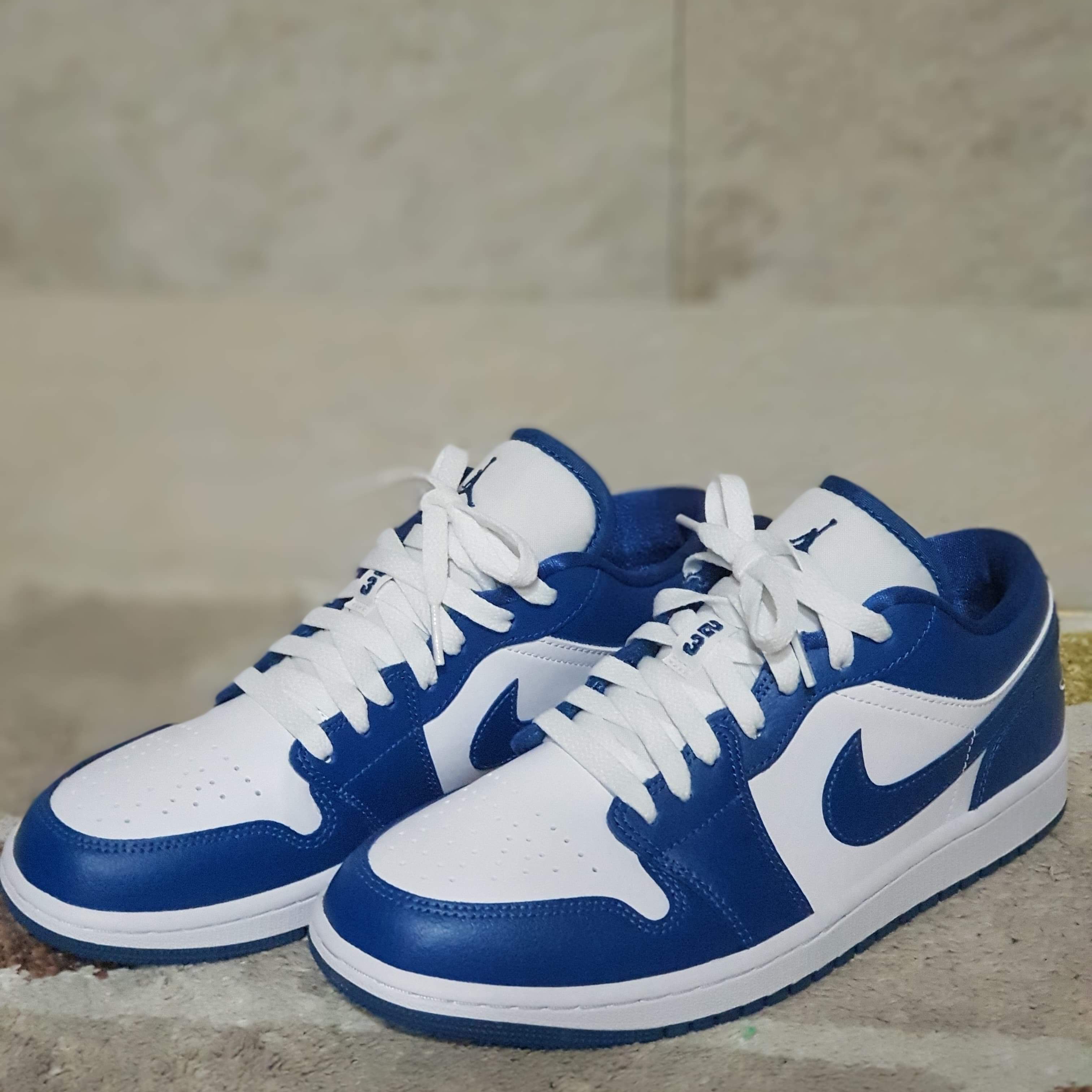 (W) Jordan 1 Low White Dark Marina Blue 착용 스타일