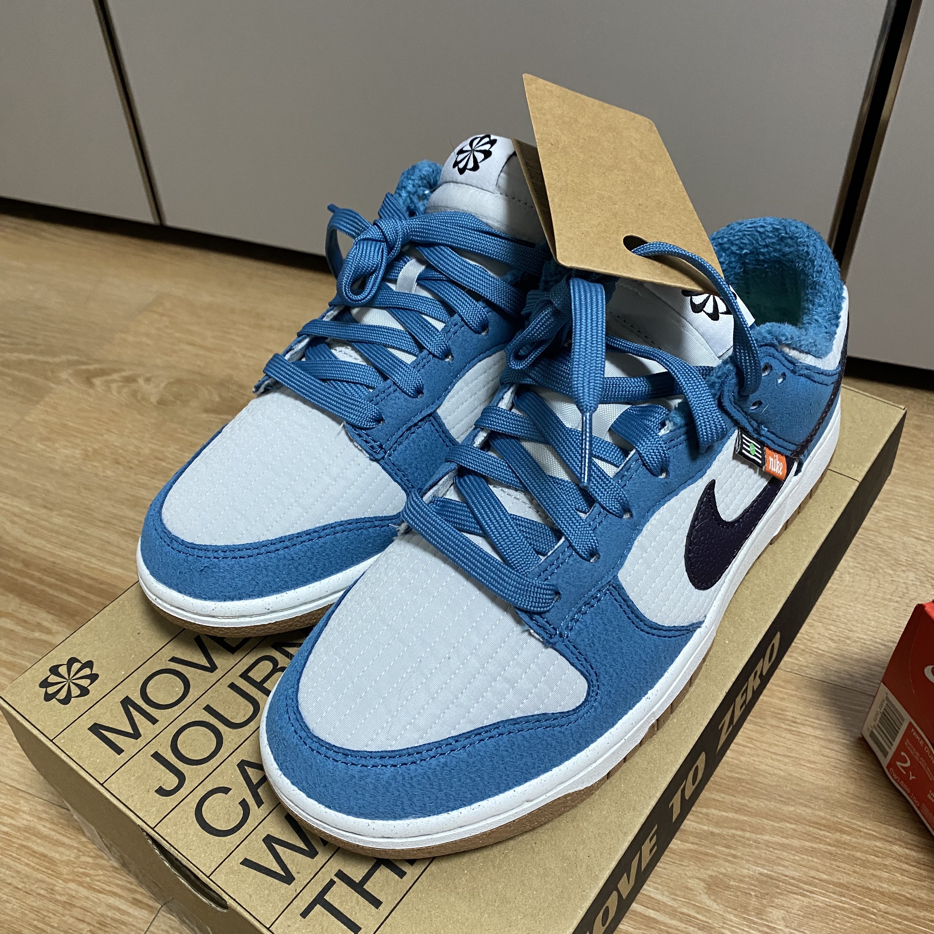 (PS) Nike Dunk Low Black, Nike Dunk Low Retro Next Nature Riftblue 착용 스타일 - 3