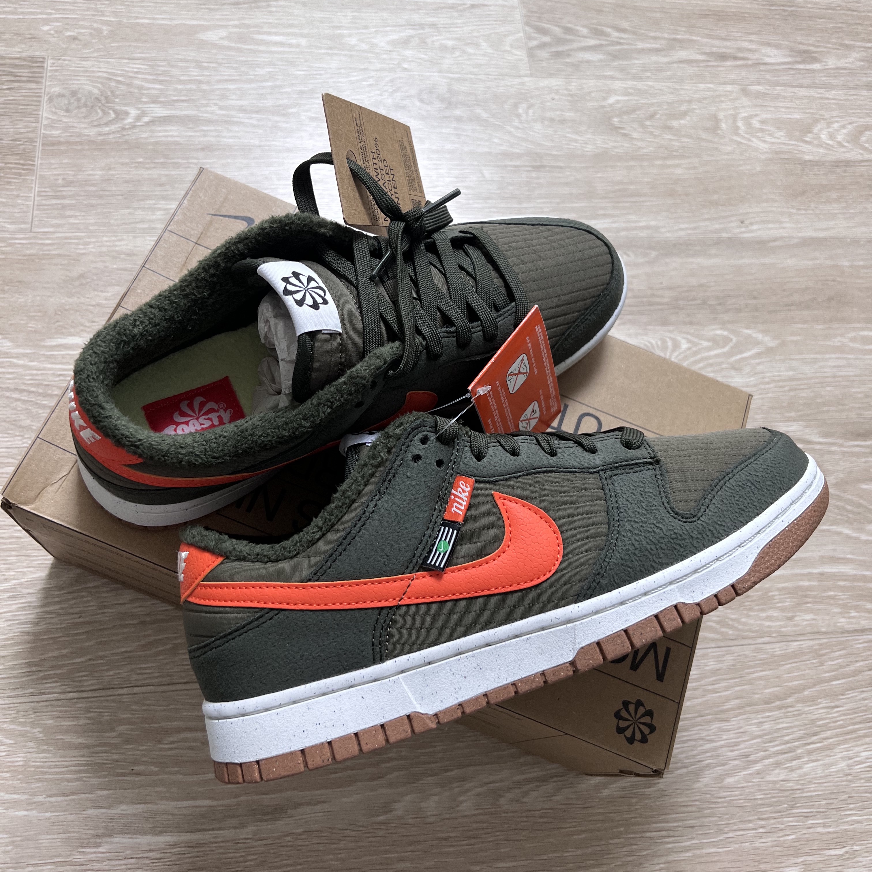 Nike Dunk Low Retro Next Nature Sequoia Olive, Nike Dunk Low Retro SE Next Nature Nike Sun Club 착용 스타일 - 1