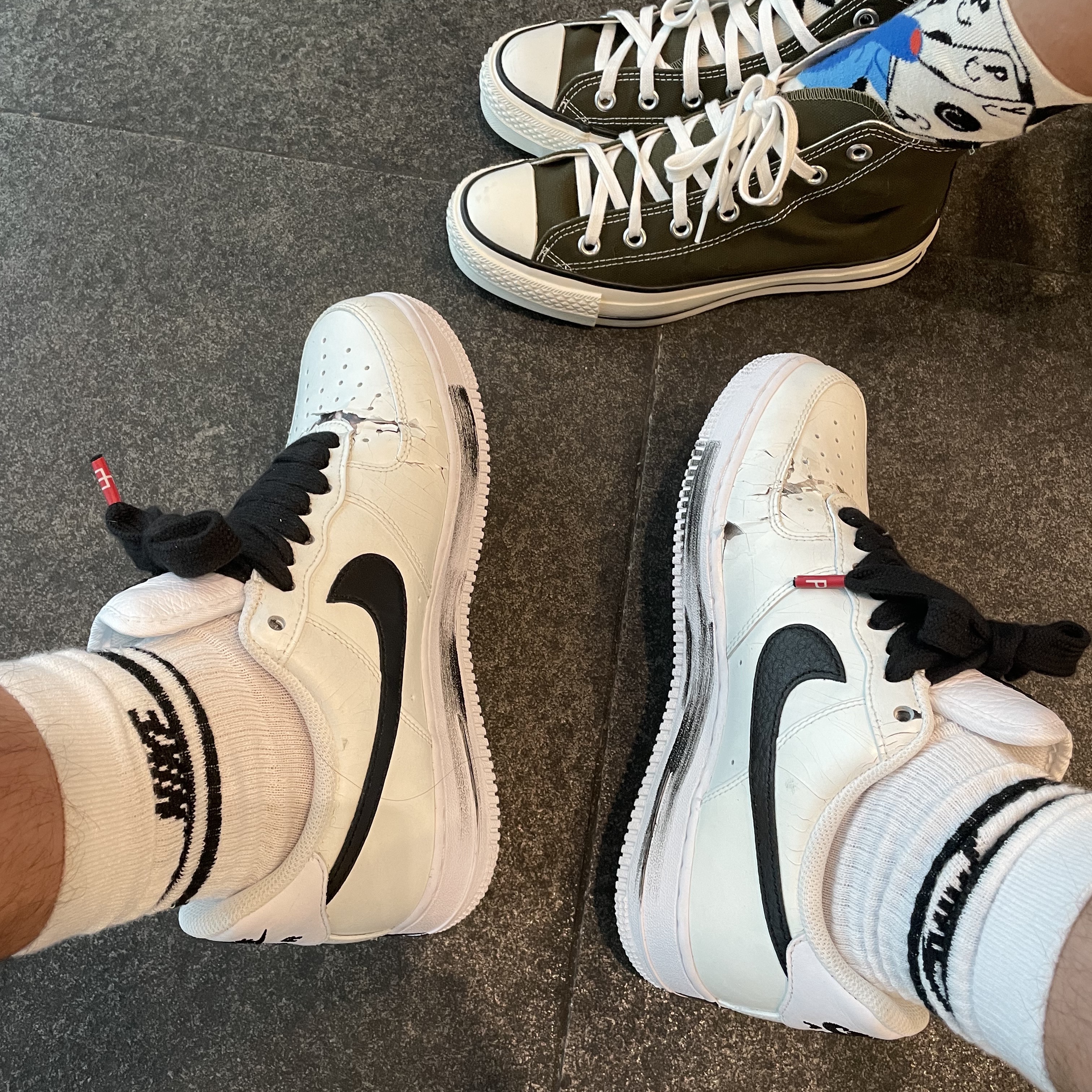 Nike x Peaceminusone Air Force 1 Low Para-Noise 2.0 착용 스타일