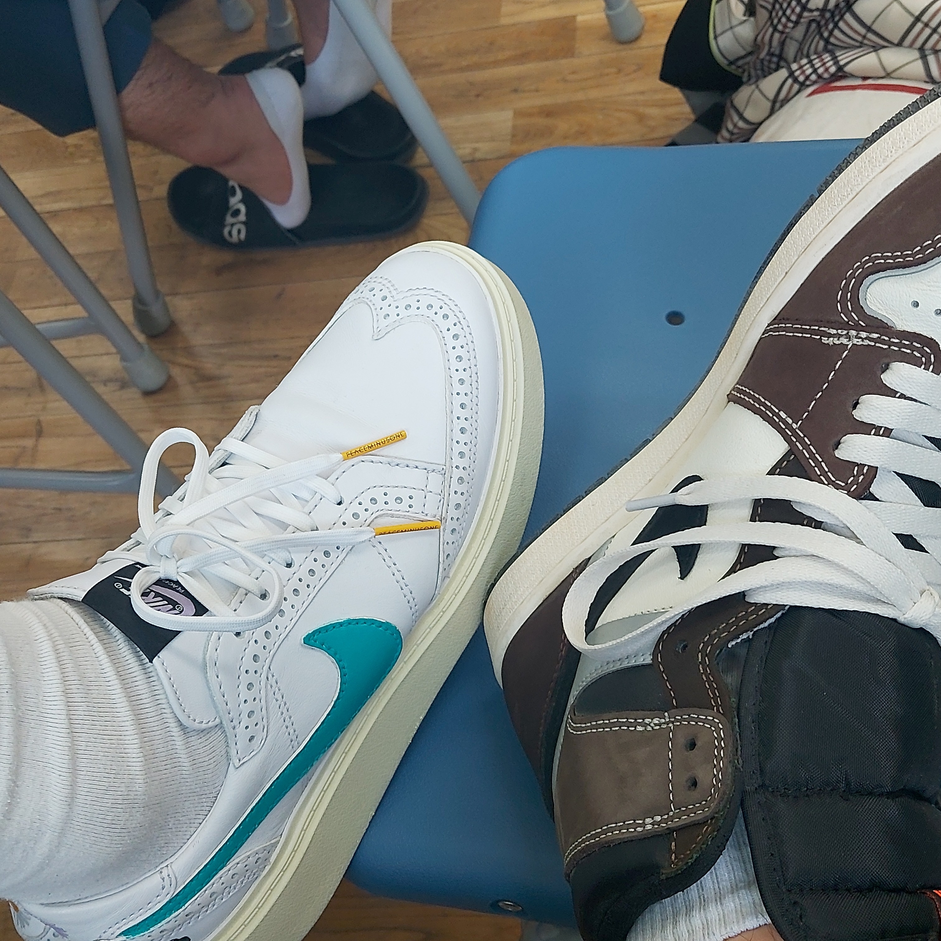 Jordan 1 Retro High OG Craft, Nike x Peaceminusone Kwondo1 White 착용 스타일