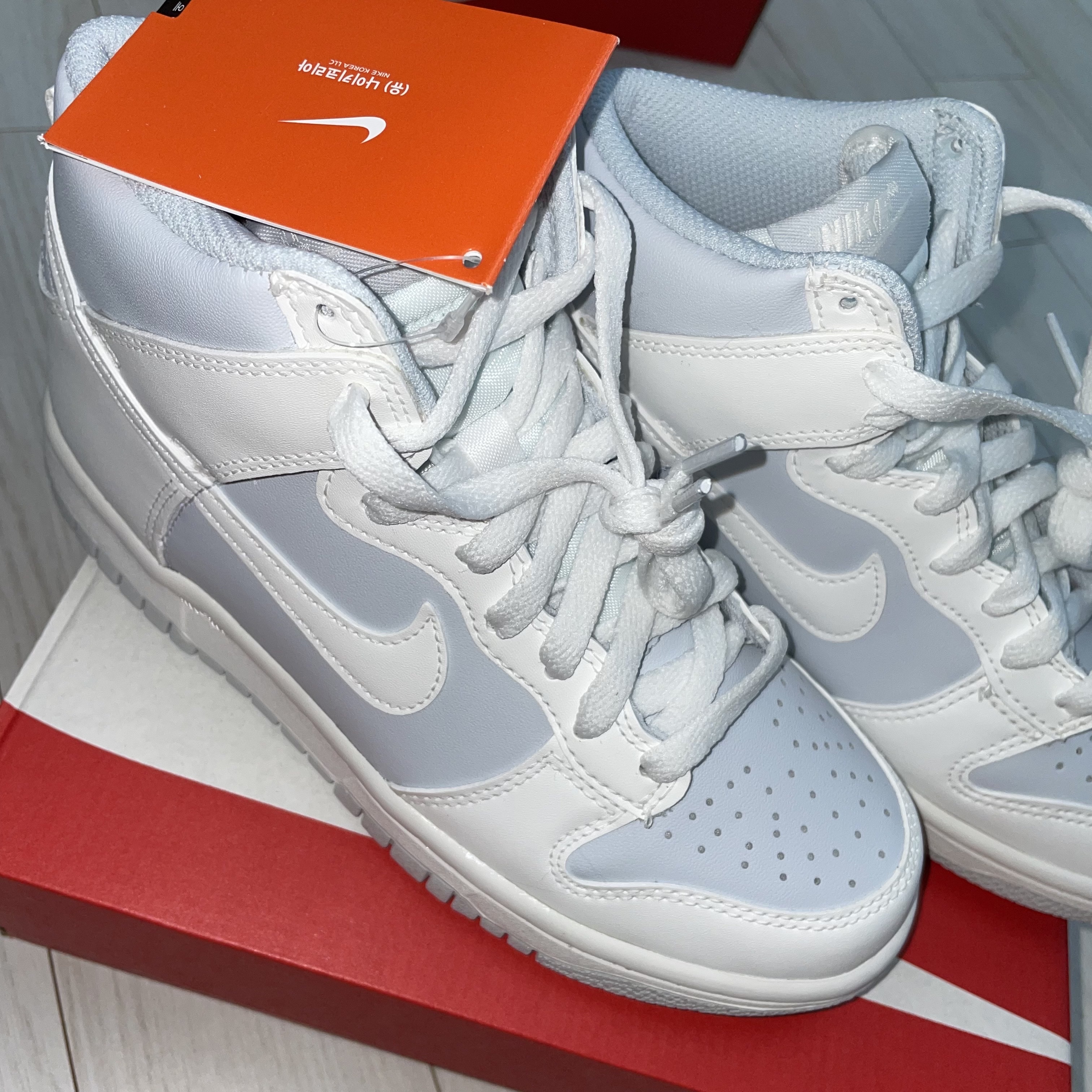 (GS) Nike Dunk High Pure Platinum 착용 스타일