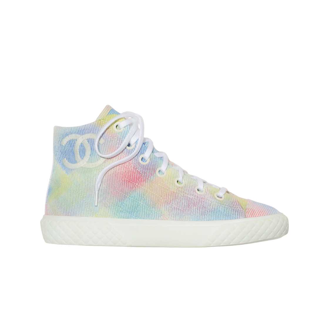 (W) 샤넬 스니커즈 프린티드 패브릭 & 그린 핑크 블루((W) Chanel Sneakers Printed Fabric & Green Pink Blue) - 1