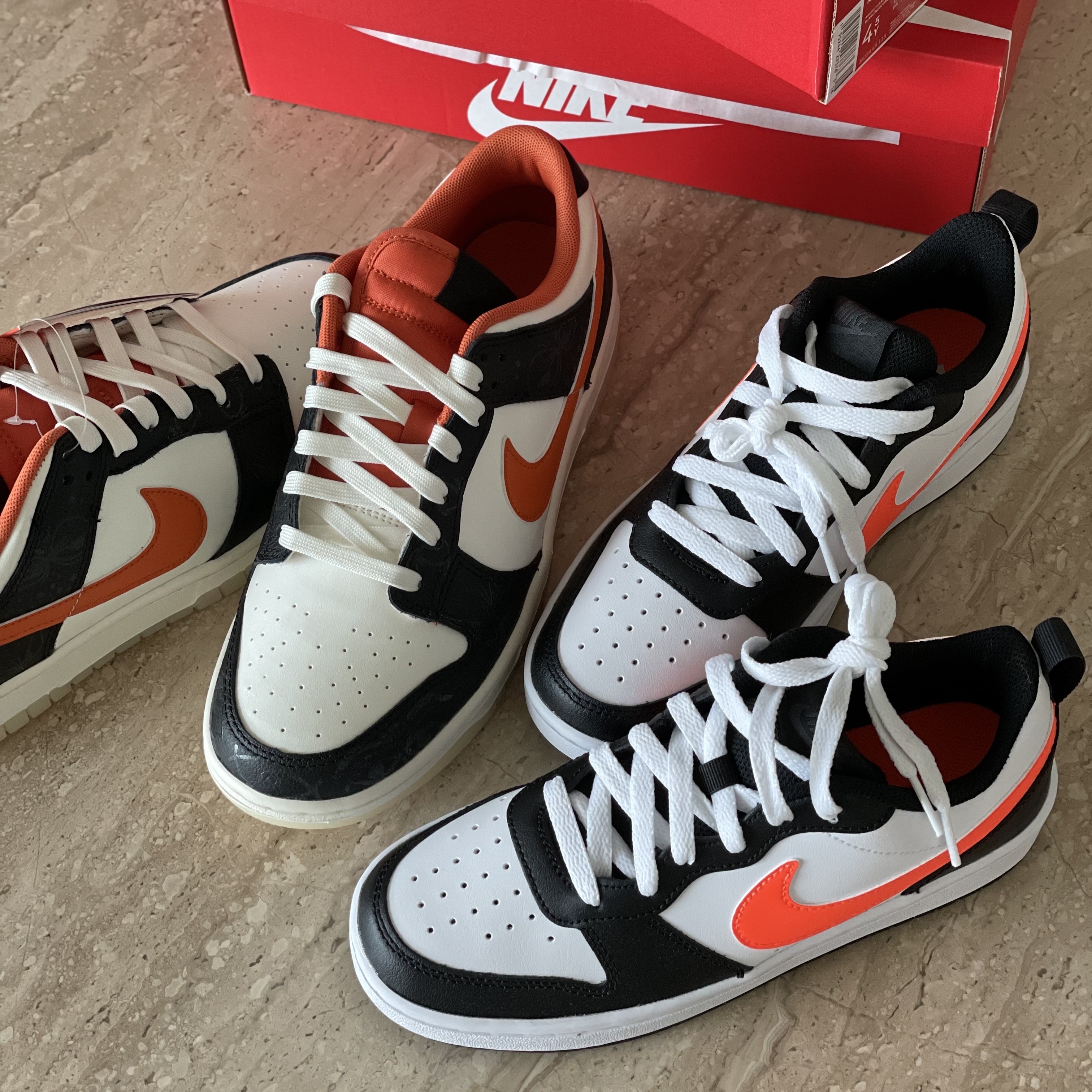 (GS) Nike Court Borough Low 2 Total Orange, Nike Dunk Low Retro PRM Halloween 착용 스타일
