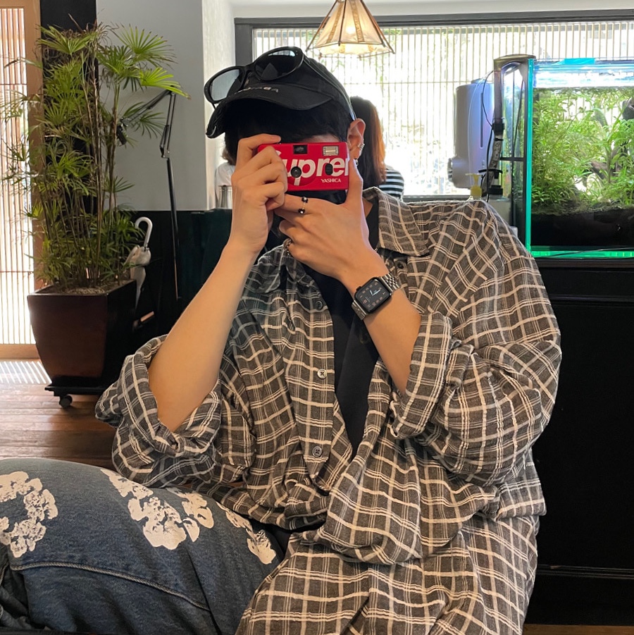 Supreme Yashica MF-1 Camera Red - 21SS 착용 스타일