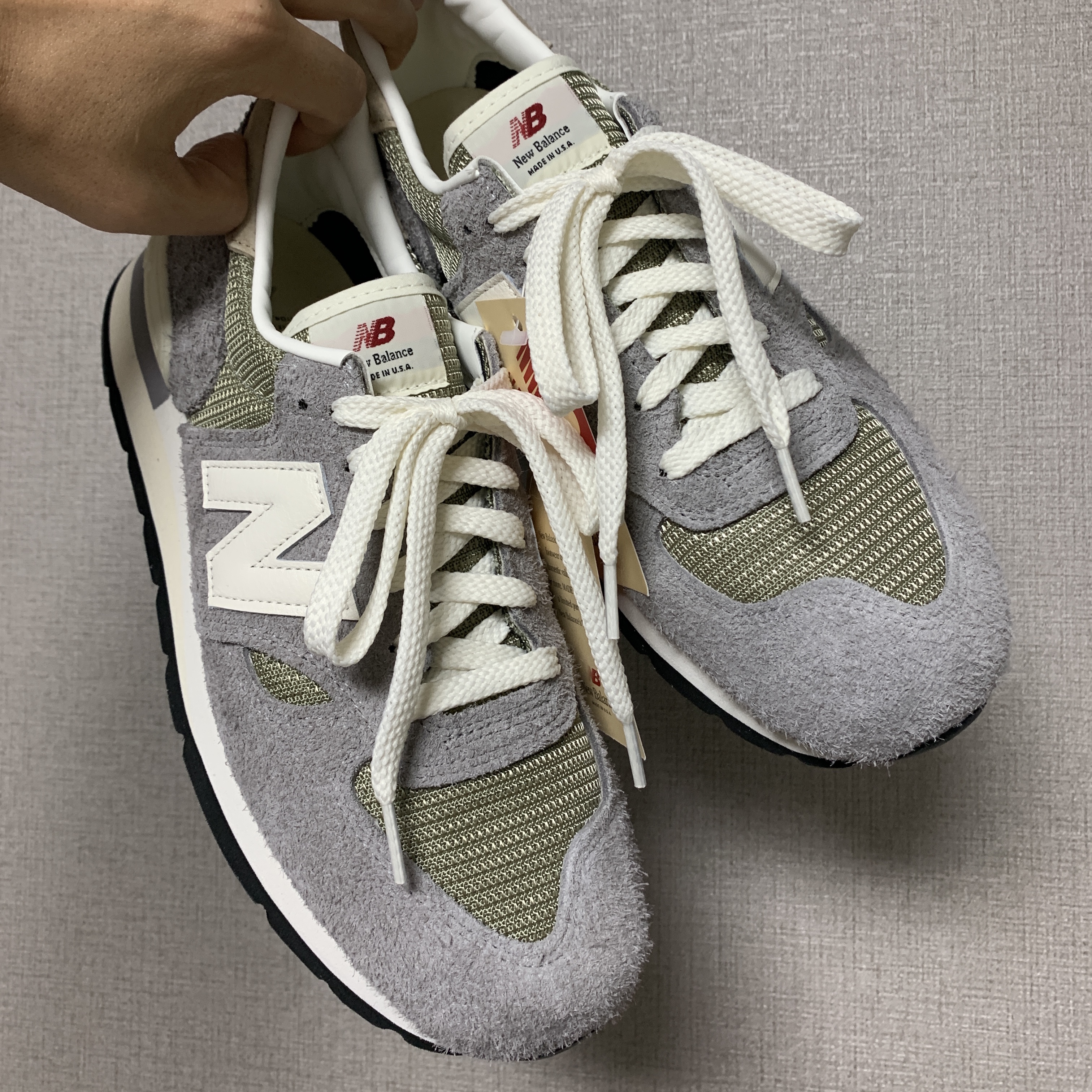 New Balance 990v1 Made in USA Marblehead Incense 착용 스타일