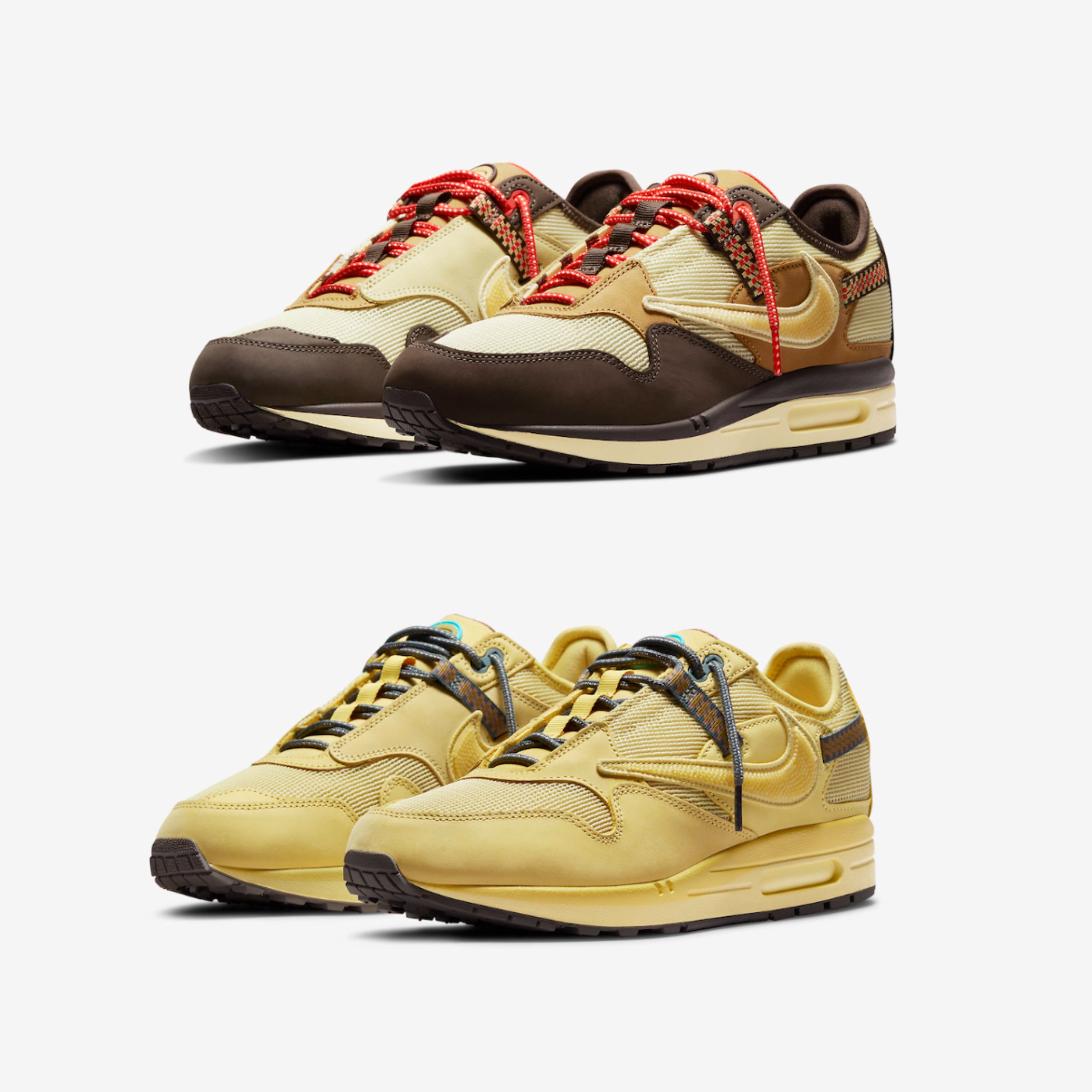 Nike x Travis Scott Air Max 1 Cact.us Gold, Nike x Travis Scott Air Max 1 Cact.us Brown 착용 스타일 - 2