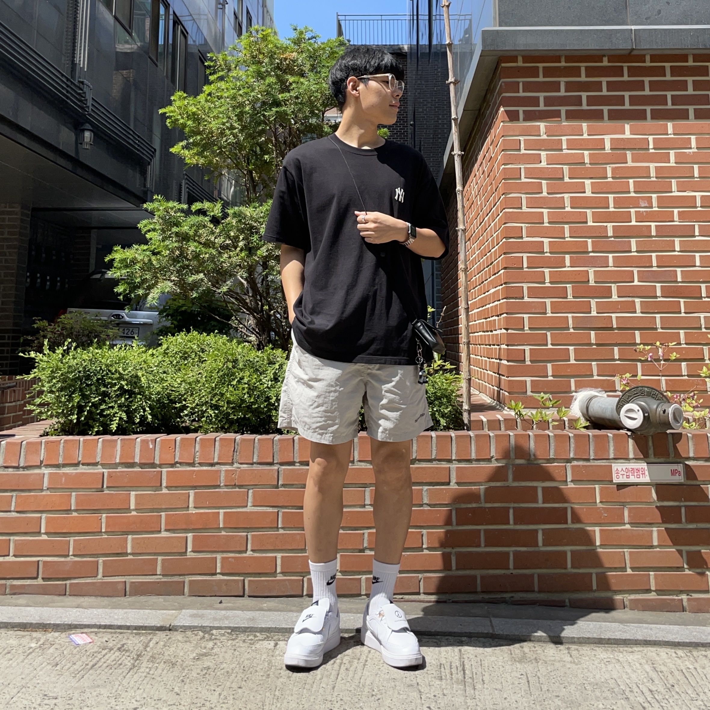 Nike x Peaceminusone Kwondo1 White 착용 스타일