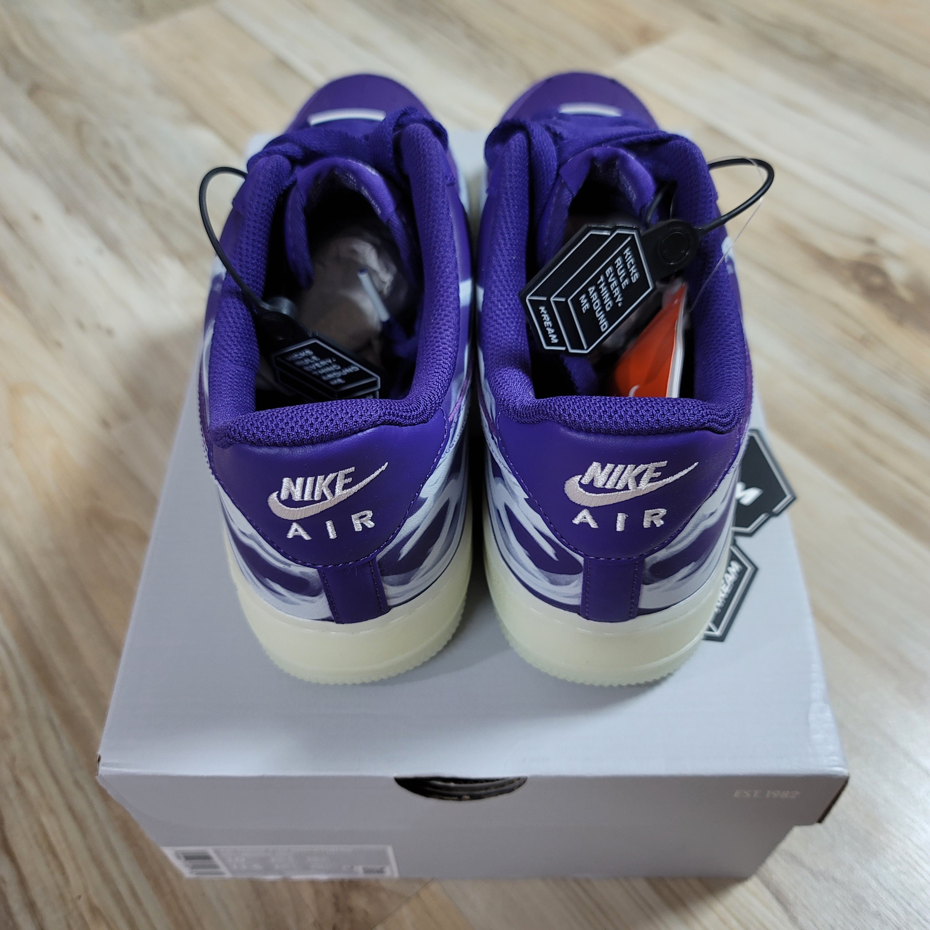 Nike Air Force 1 Low '07 Purple Skeleton 착용 스타일 - 3