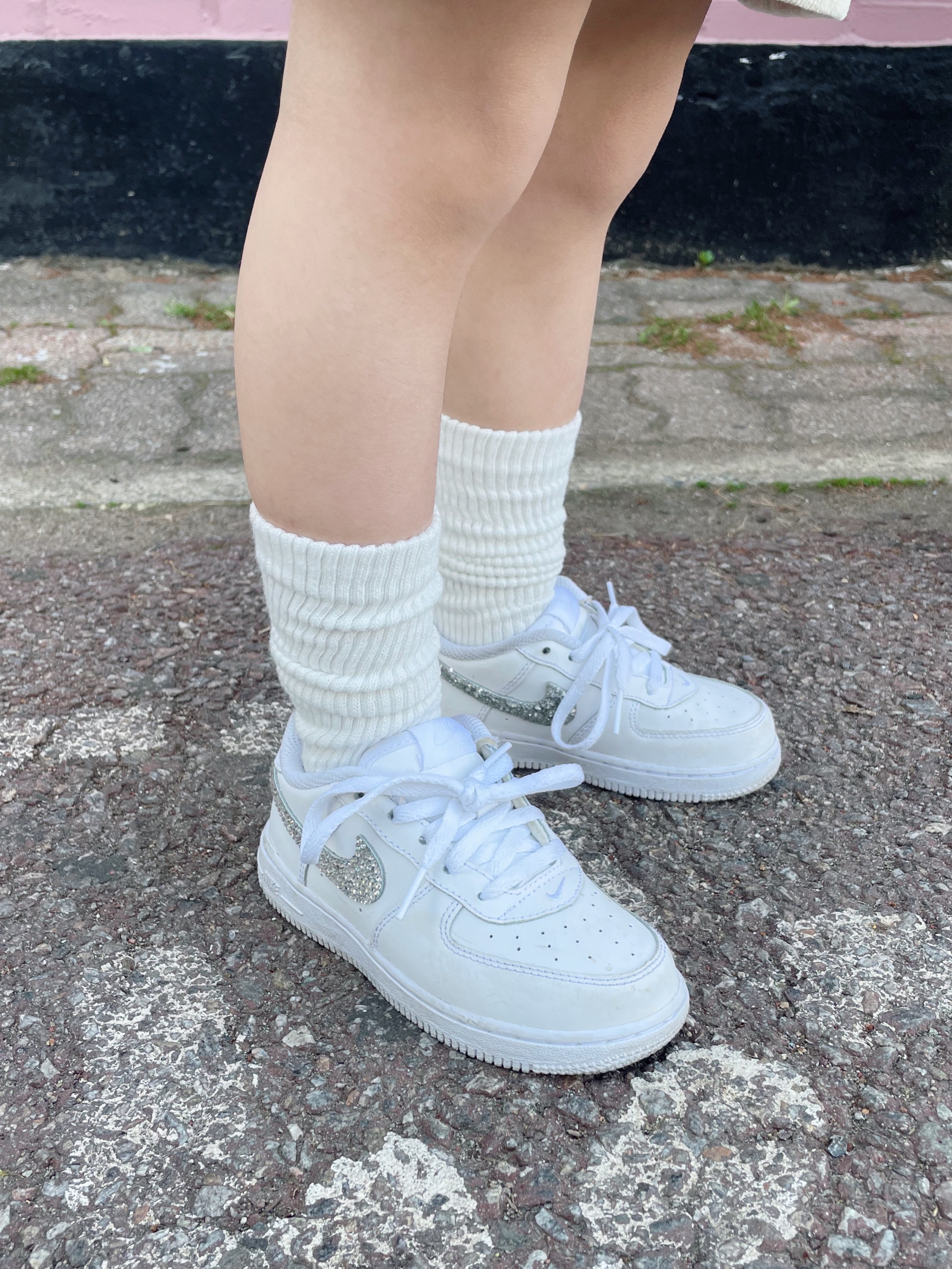 (PS) Nike Force 1 Low Triple White, (TD) Nike Force 1 LE White 착용 스타일 - 5
