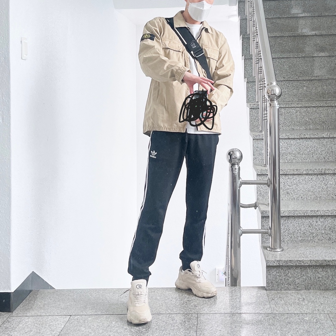 Stone Island 114WN T.CO+OLD Overshirt Beige - 22SS 착용 스타일