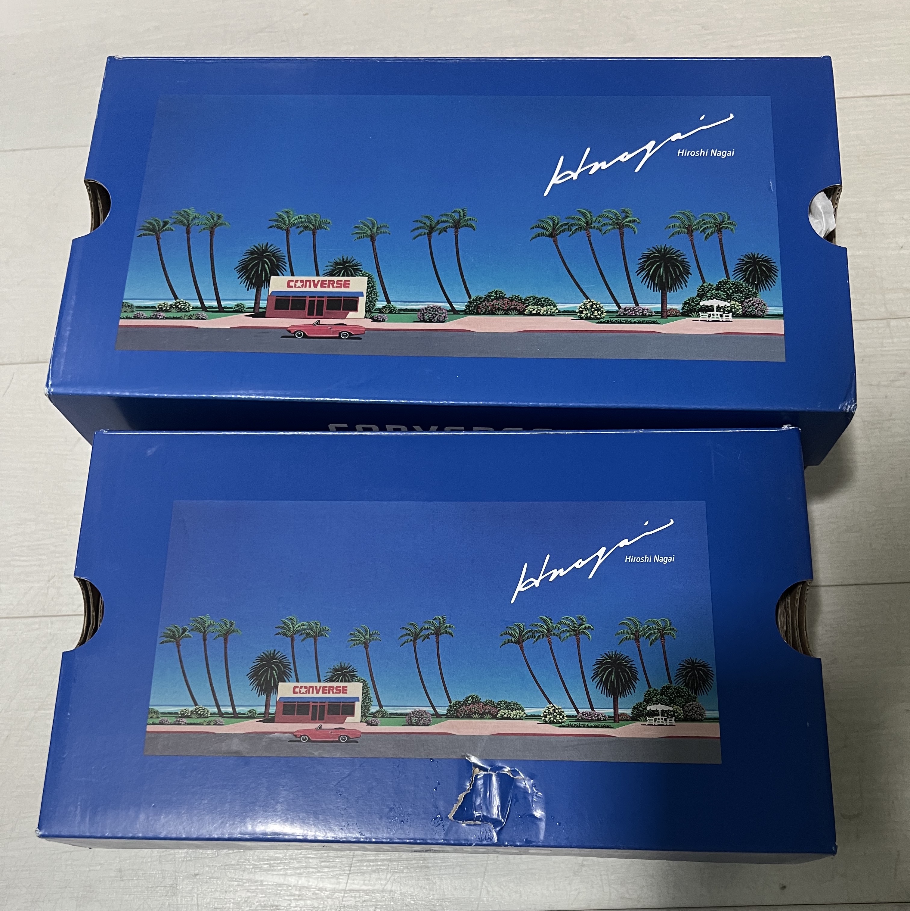 Converse x Hiroshi Nagai Chuck Taylor All Star US Hi Blue 착용 스타일 - 4