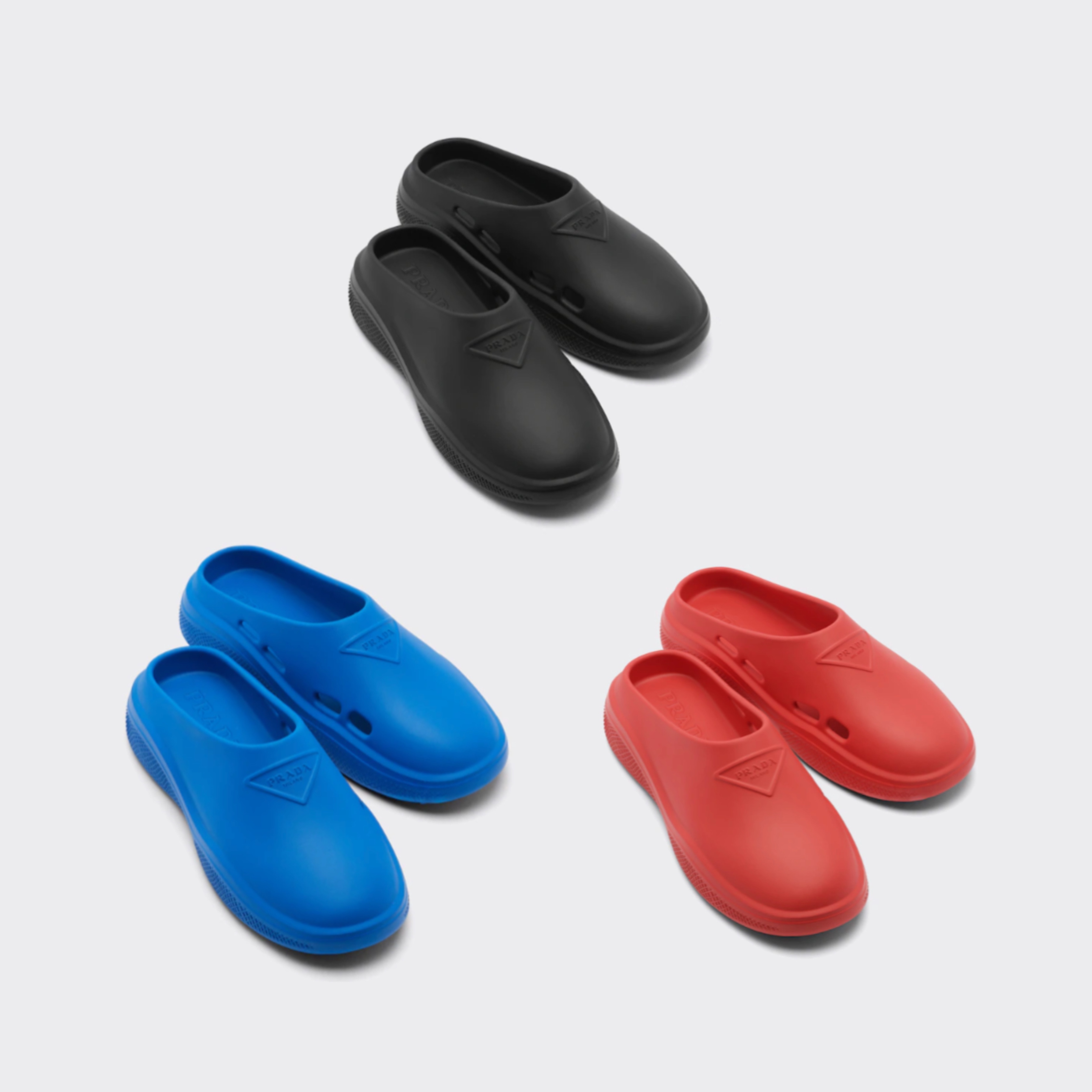Prada Mellow Rubber Mules Black, (W) Prada Foam Rubber Mules Begonia Pink 착용 스타일 - 3