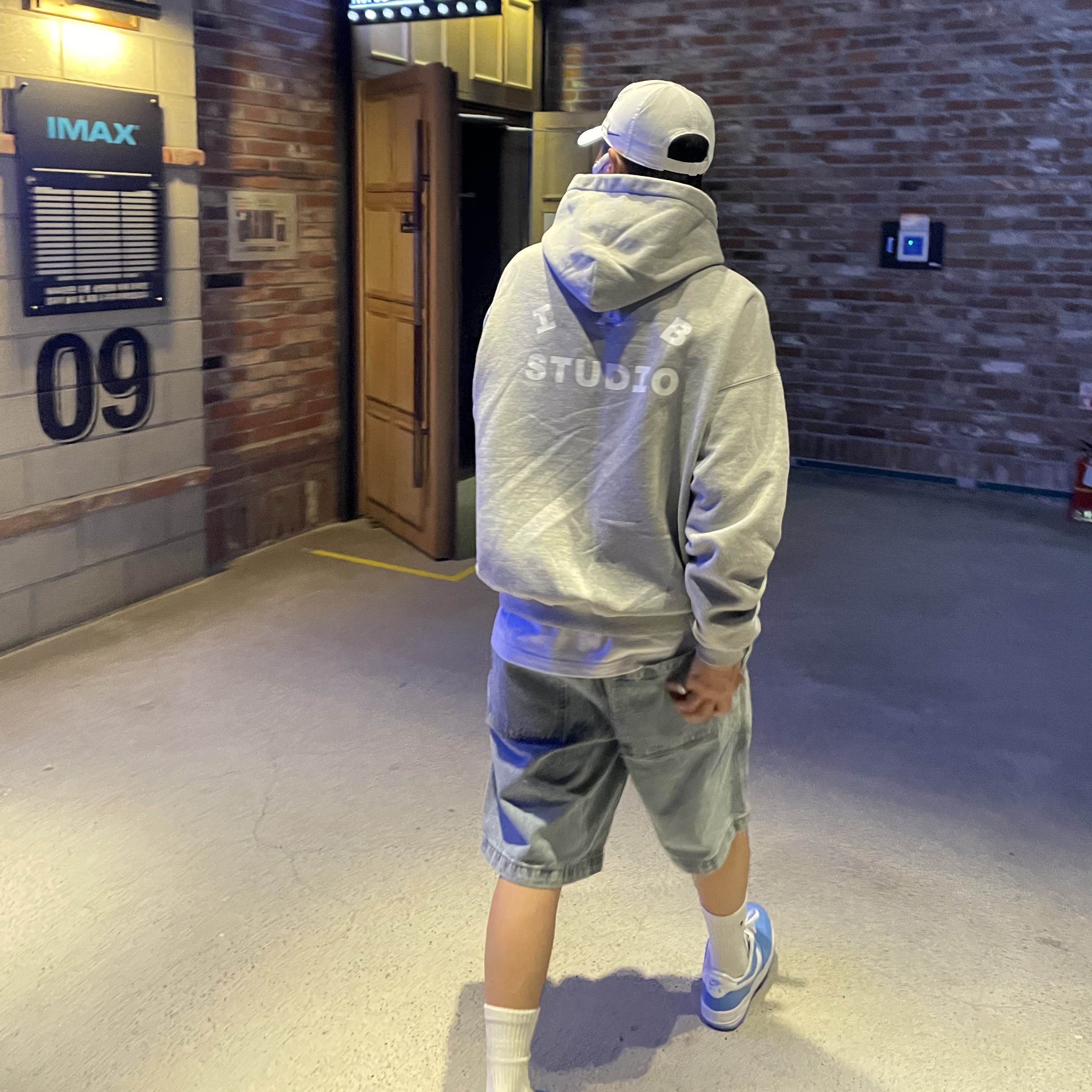 Nike Air Force 1 '07 Low University Blue, IAB Studio Hoodie Gray - 21SS 착용 스타일