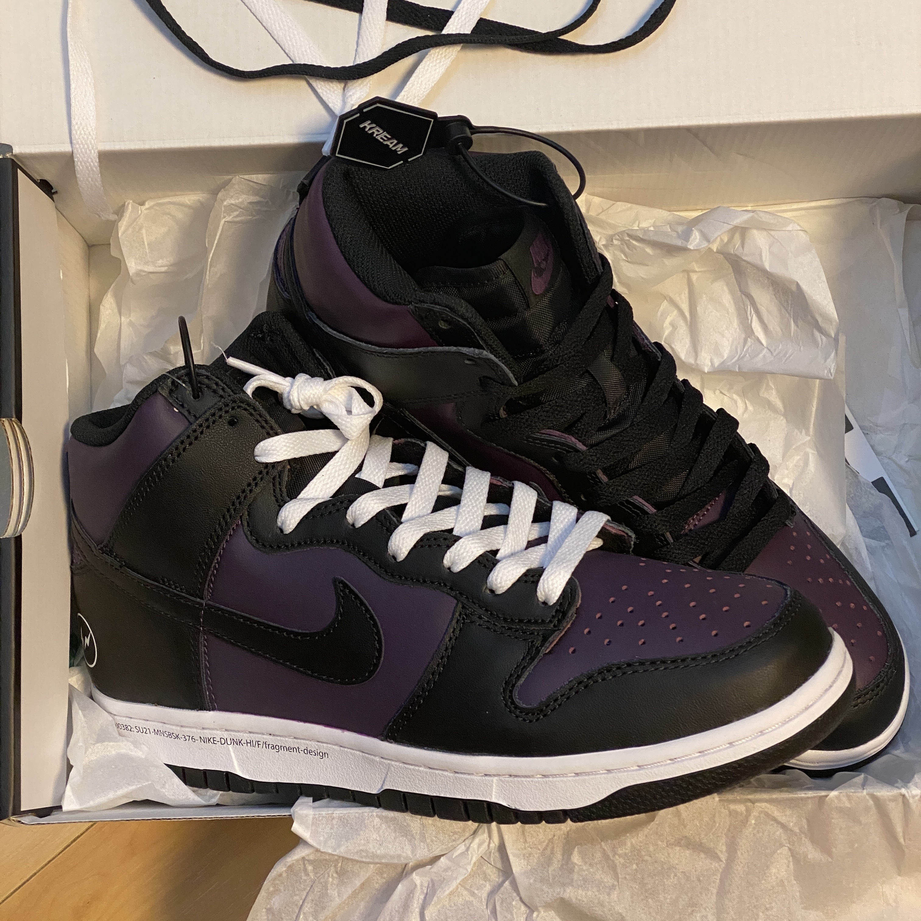 Nike x Fragment Dunk High Black 착용 스타일 - 2