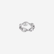 (W) Hermes Small Chaine D'Ancre Enchainee Ring Sterling Silver