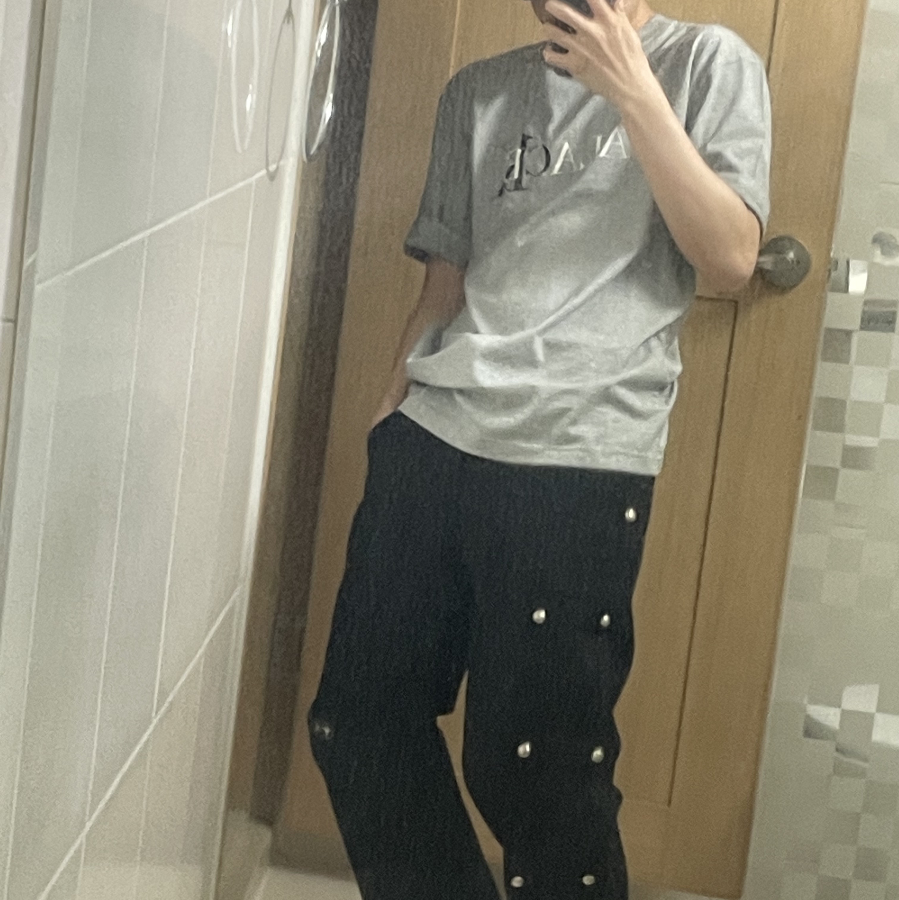 Palace x CK1 T-Shirt Light Grey Heather - 22SS 착용 스타일 - 3