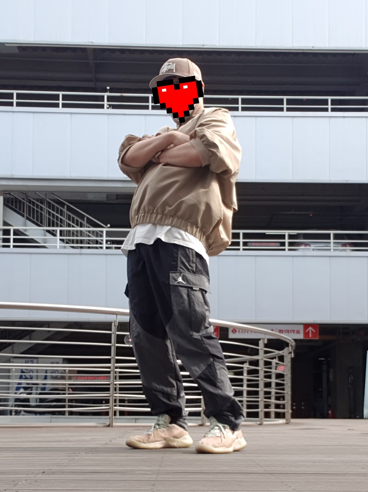 Essentials Half-Zip Pullover Oak - 22SS, Jordan Delta SP Vachetta Tan 착용 스타일 - 2