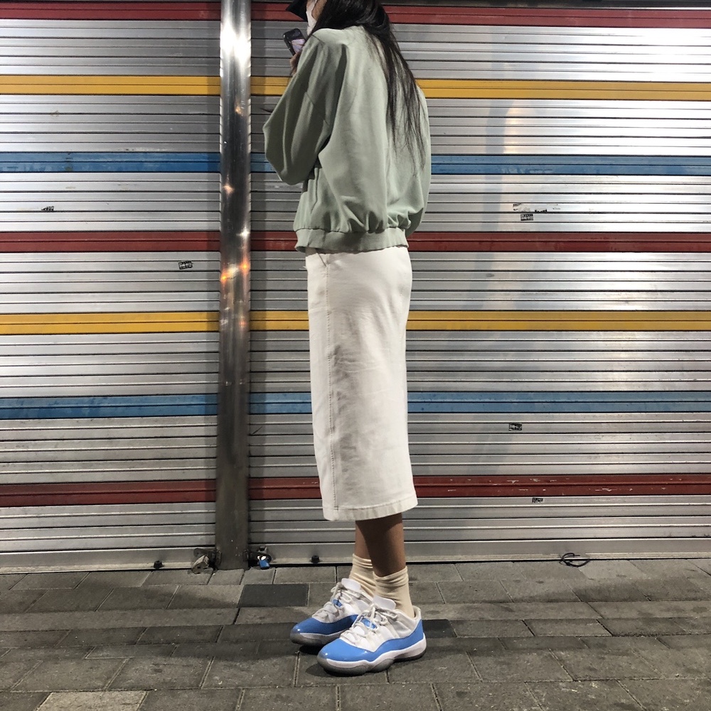 (GS) Jordan 11 Retro Low University Blue, Jordan 11 Retro Low University Blue 2017 착용 스타일 - 1