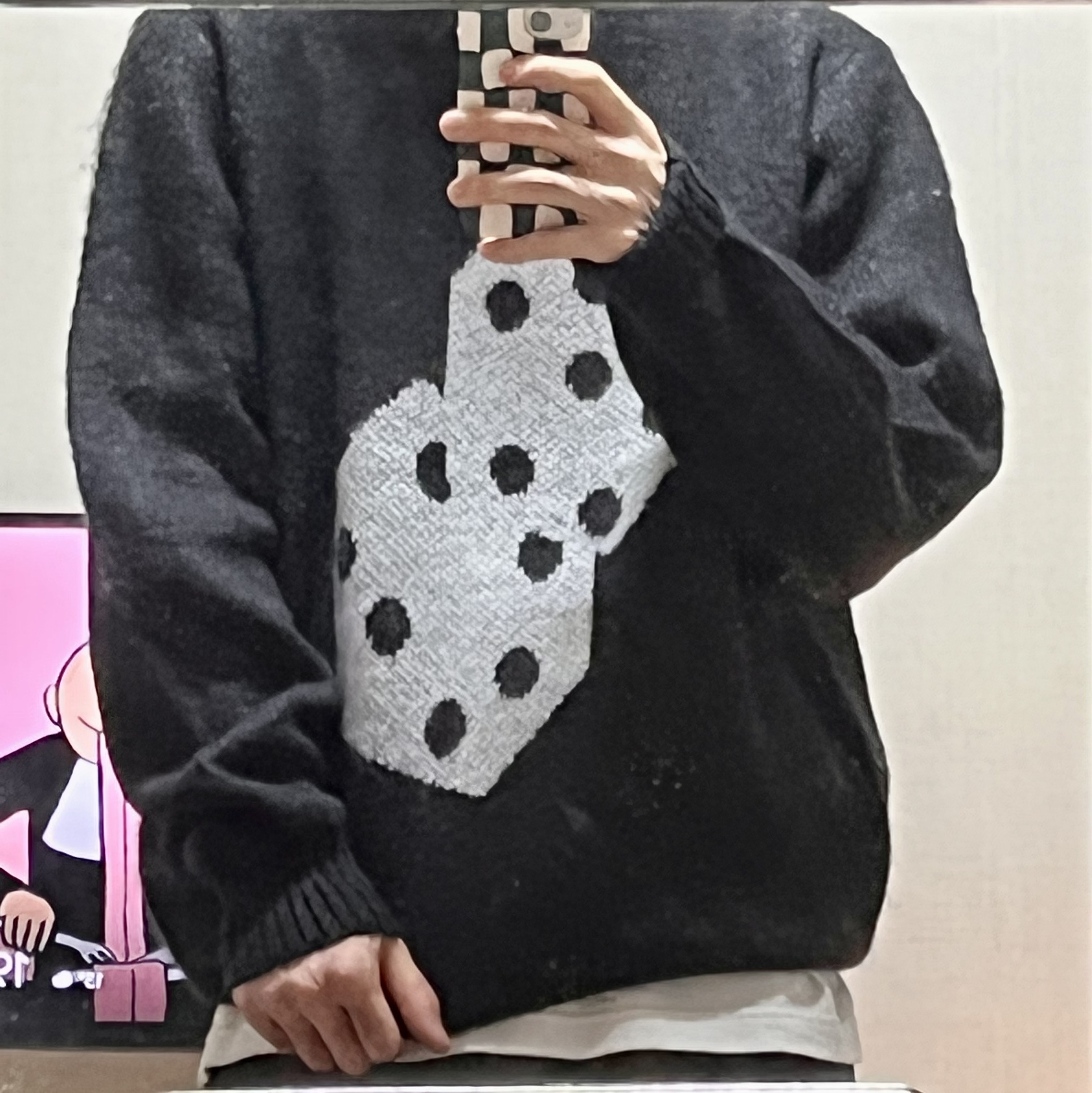 Stussy Dice Mohair Sweater Black 착용 스타일