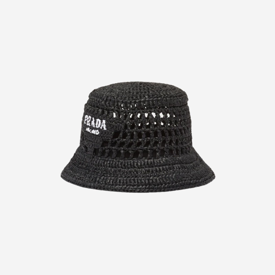 (W) Prada Raffia Bucket Hat Black 상세 이미지 1