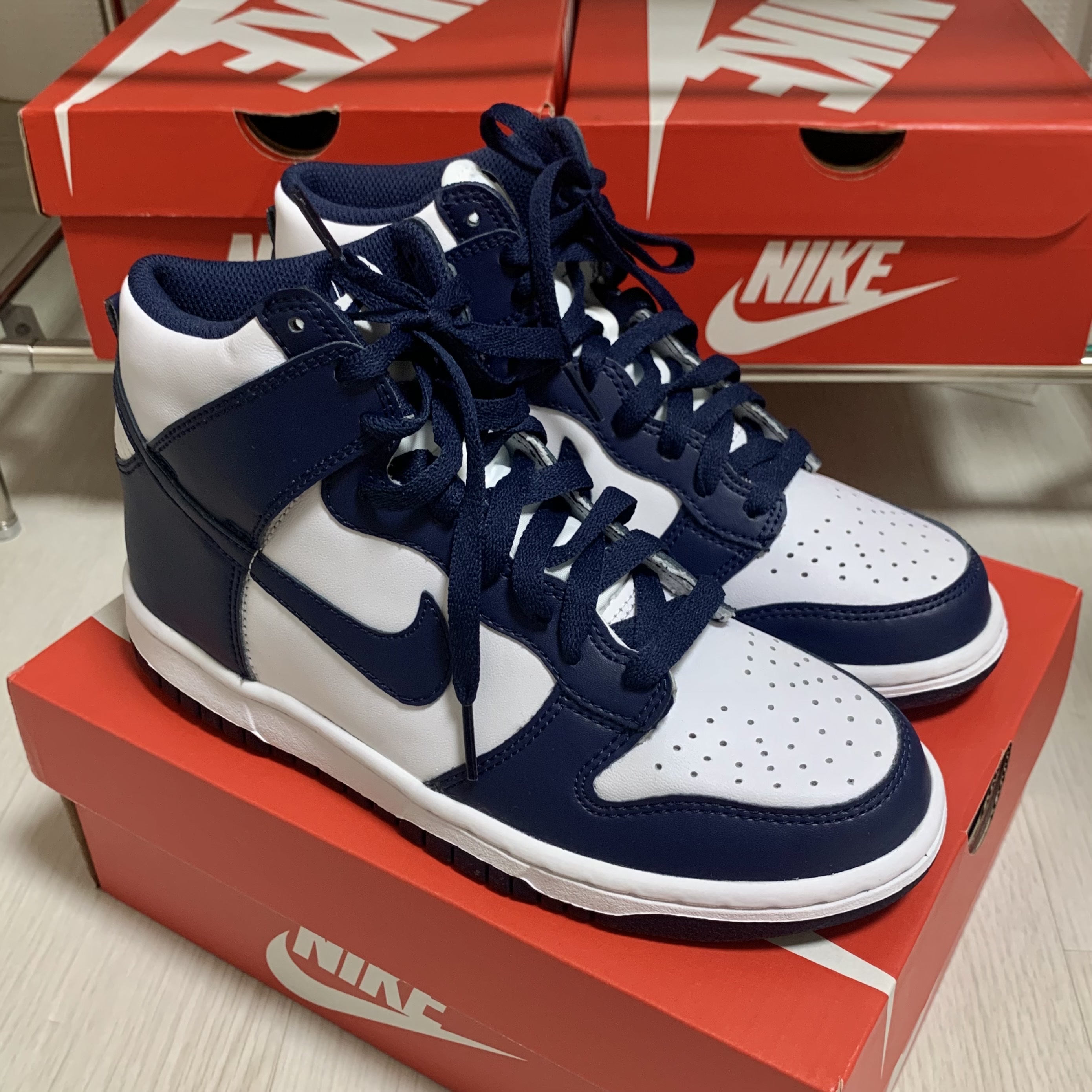 (GS) Nike Dunk High Championship Navy 착용 스타일